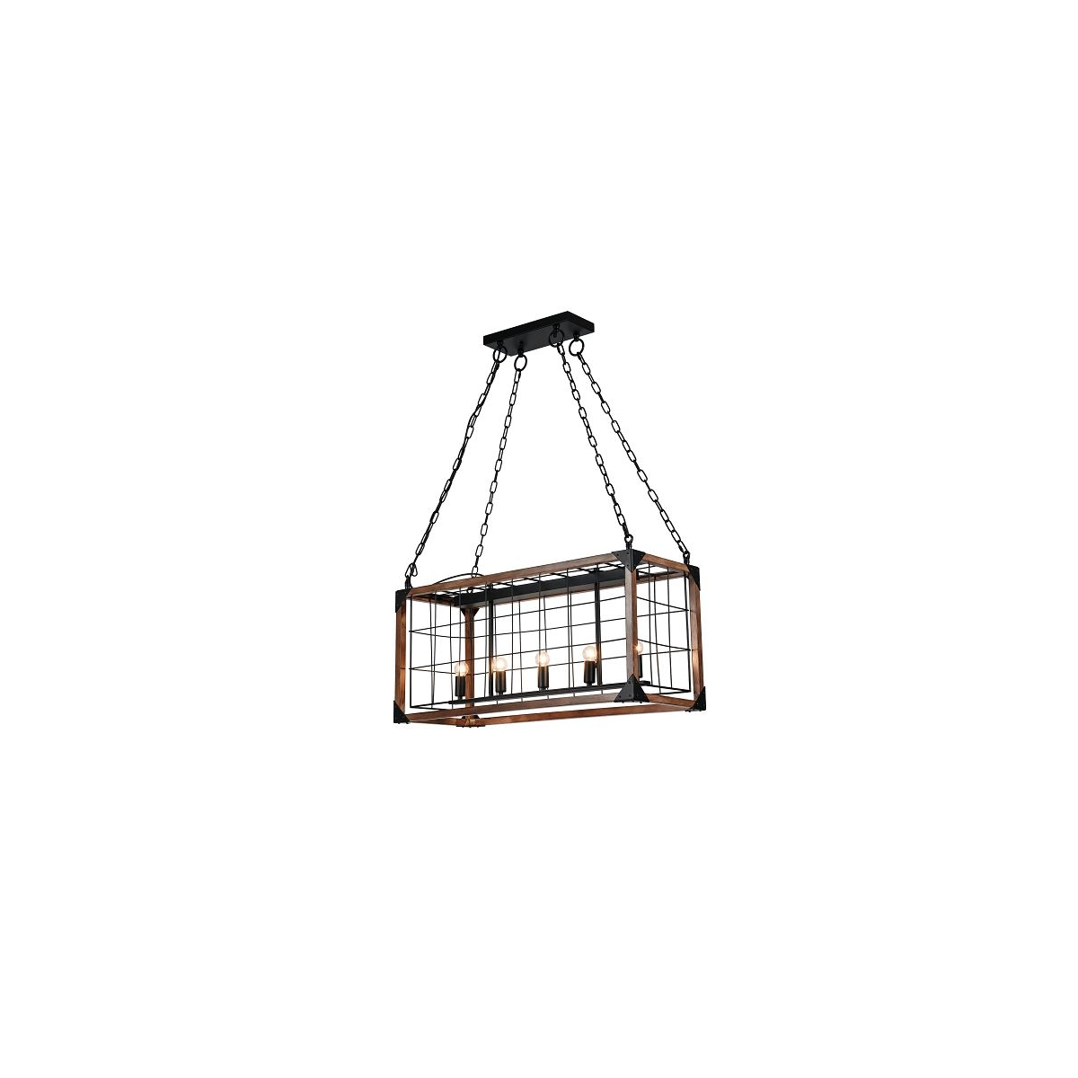 Canada 5 Light 12 inch Black Chandelier Ceiling Light