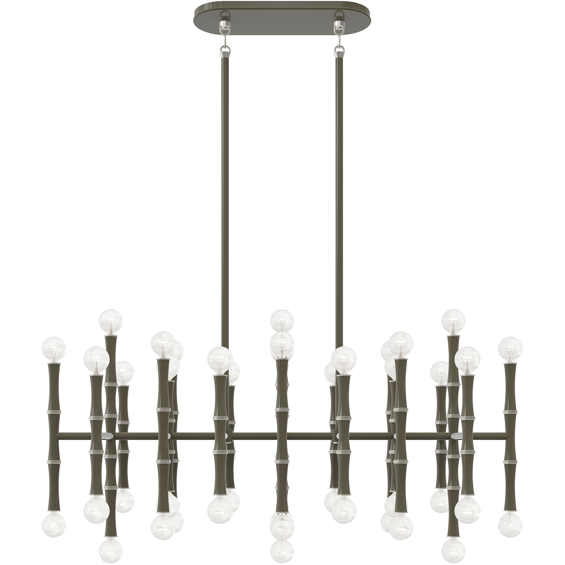 Kane 42 Light 38.25 inch Smokey Taupe with Polished Nickel Island Chandelier Ceiling Light in Smoky Taupe