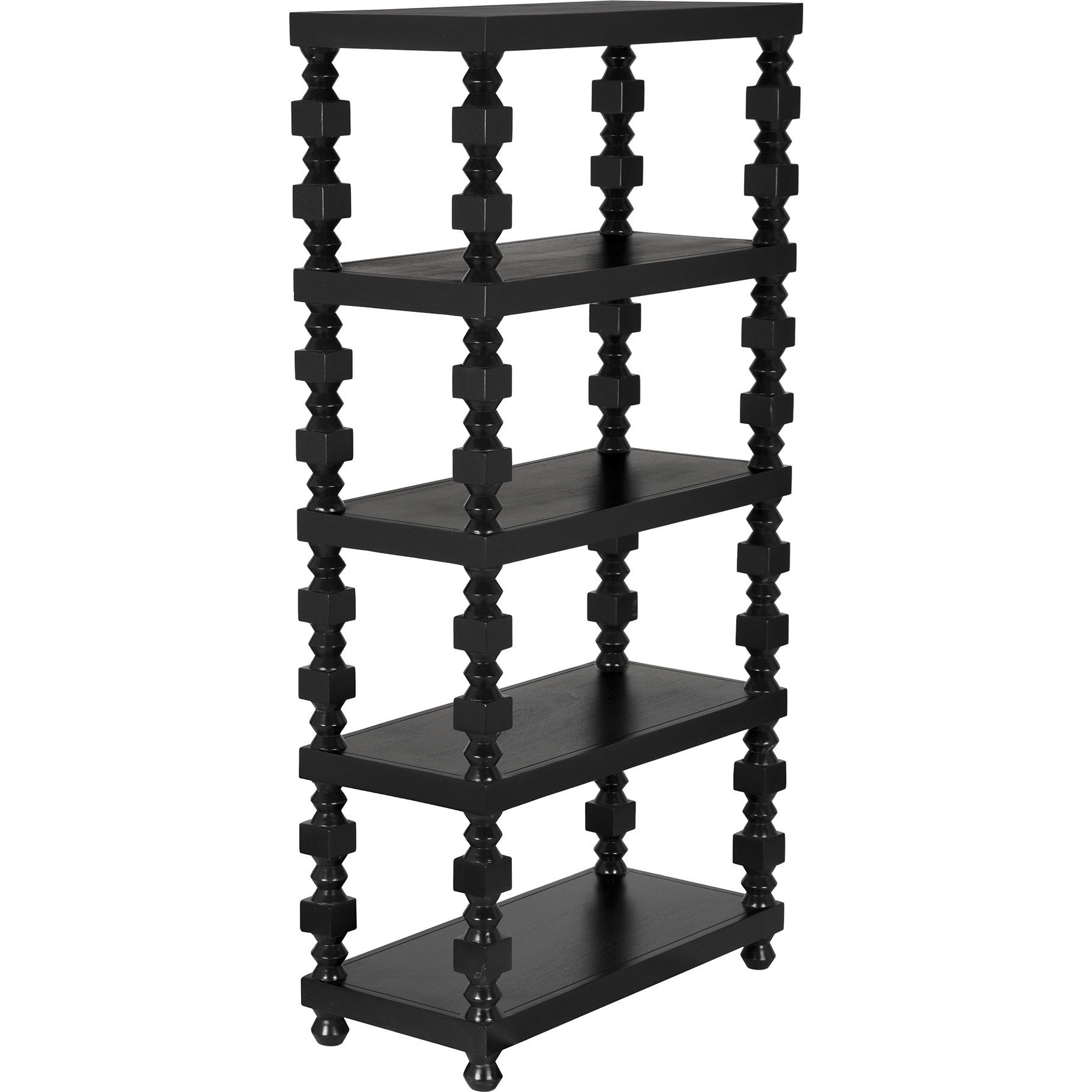 Moabite Hand Rubbed Black Bookcase