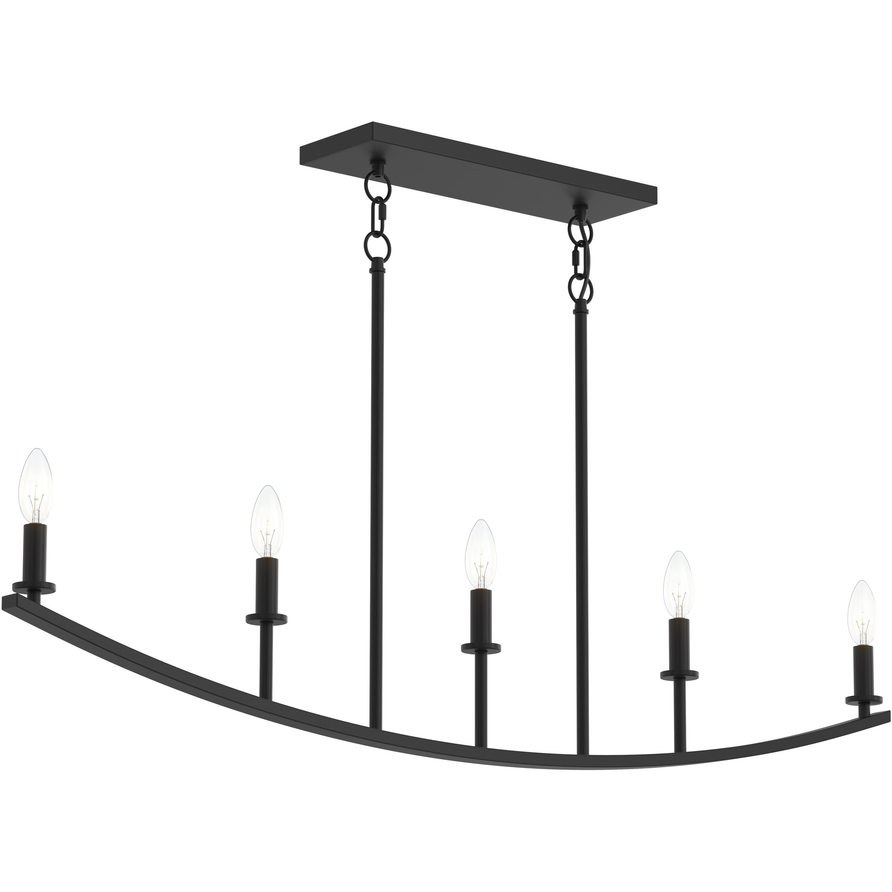 Jheni 5 Light 45 inch Matte Black Linear Chandelier Ceiling Light