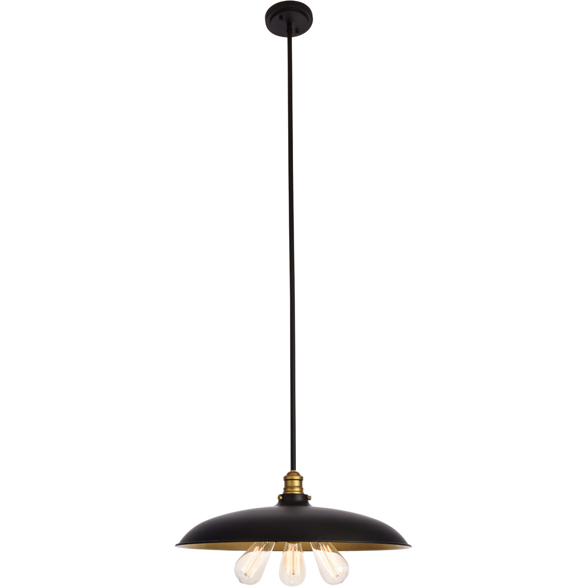 Anders 3 Light 20.5 inch Black and Brass Chandelier Ceiling Light