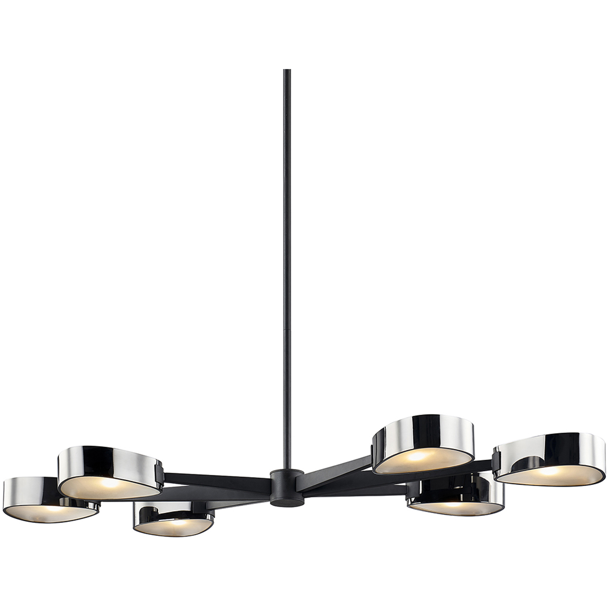 Allisio 6 Light 49 inch Carbide Black And Black Chrome Linear Ceiling Light