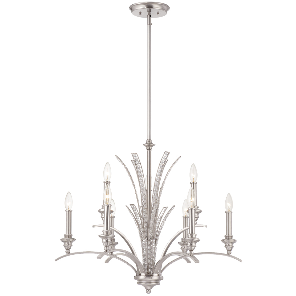 Grand Plazza 9 Light 28 inch Satin Platinum Chandelier Ceiling Light
