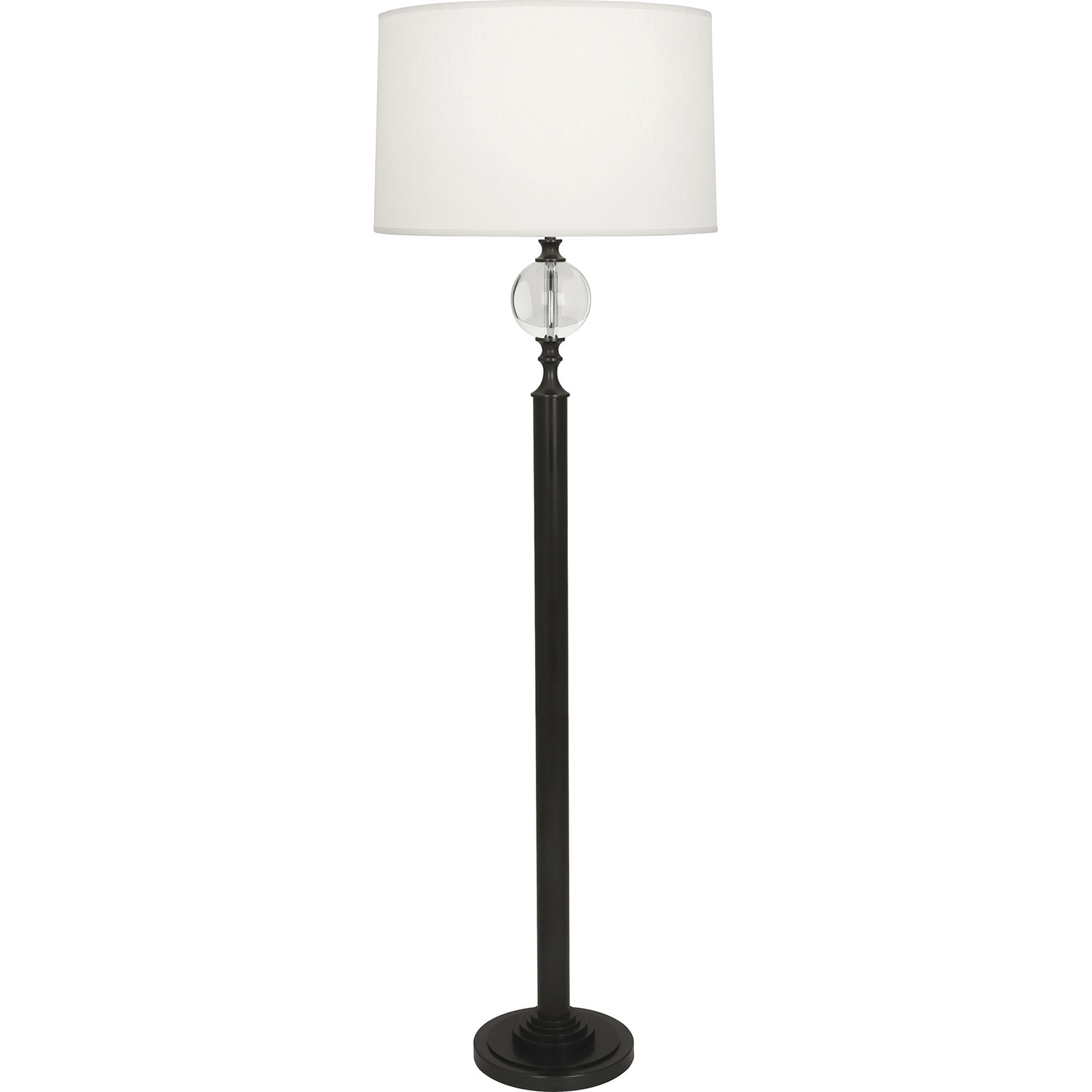 Celine 62.88 inch 150 watt Deep Patina Bronze with Crystal Floor Lamp Portable Light in Pearl Dupioni