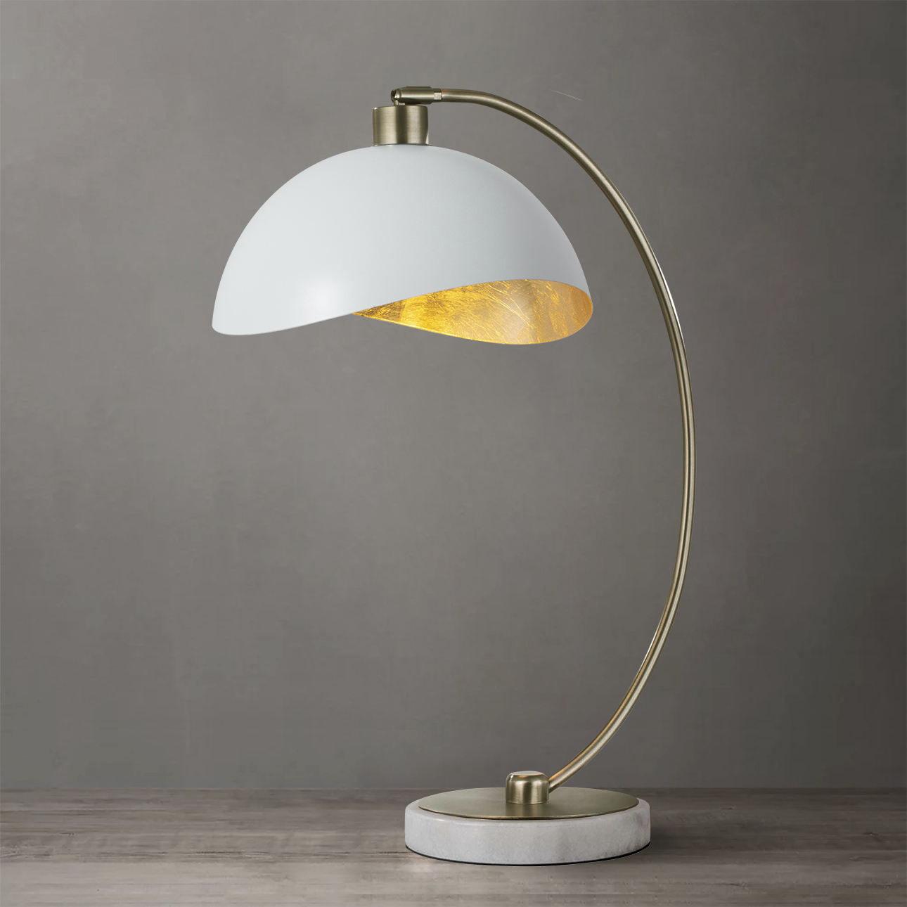 Luna Bella 25 inch 9 watt Weathered Brass and White Table Lamp Portable Light