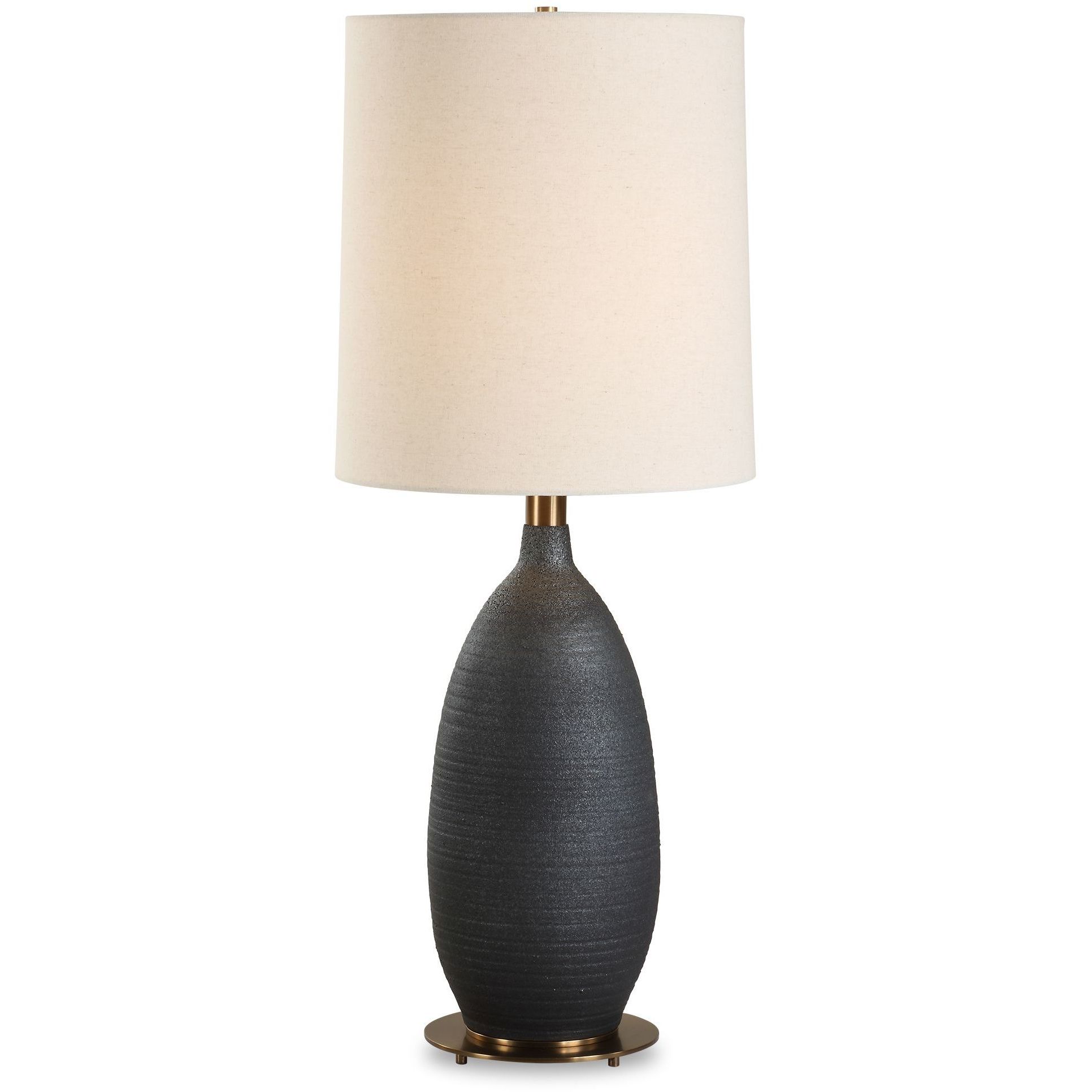 Bower 34.5 inch 150.00 watt Antique Brass and Black Glaze Table Lamp Portable Light