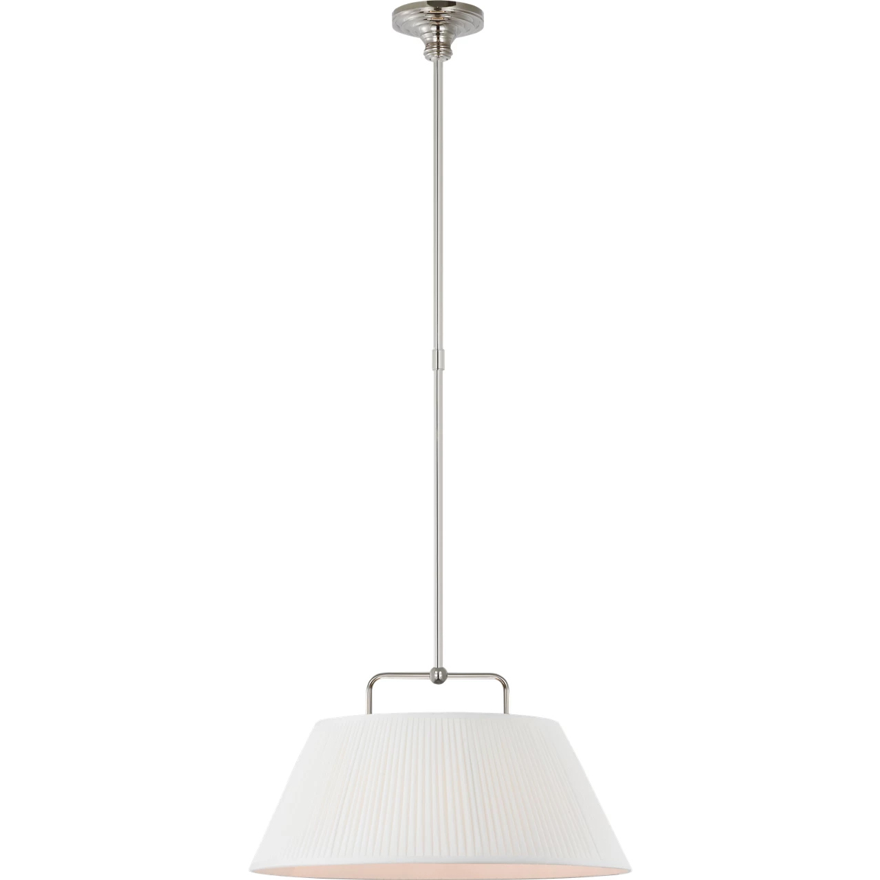Amber Lewis Serrato LED 20 inch Polished Nickel Hanging Shade Ceiling Light