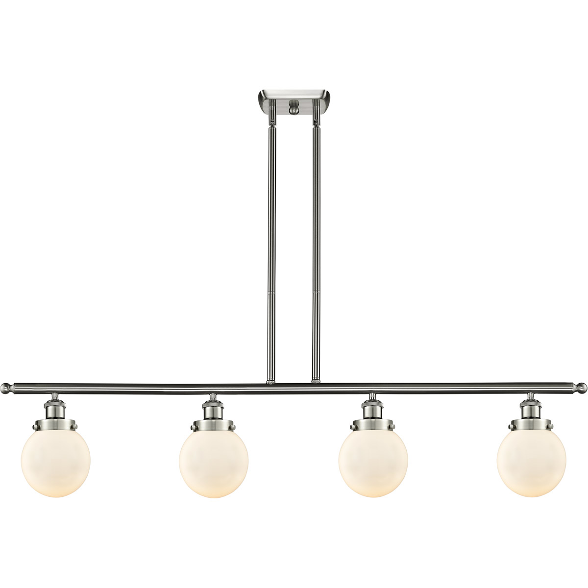 Ballston Beacon LED 48 inch Brushed Satin Nickel Island Light Ceiling Light in Matte White Glass, Ballston