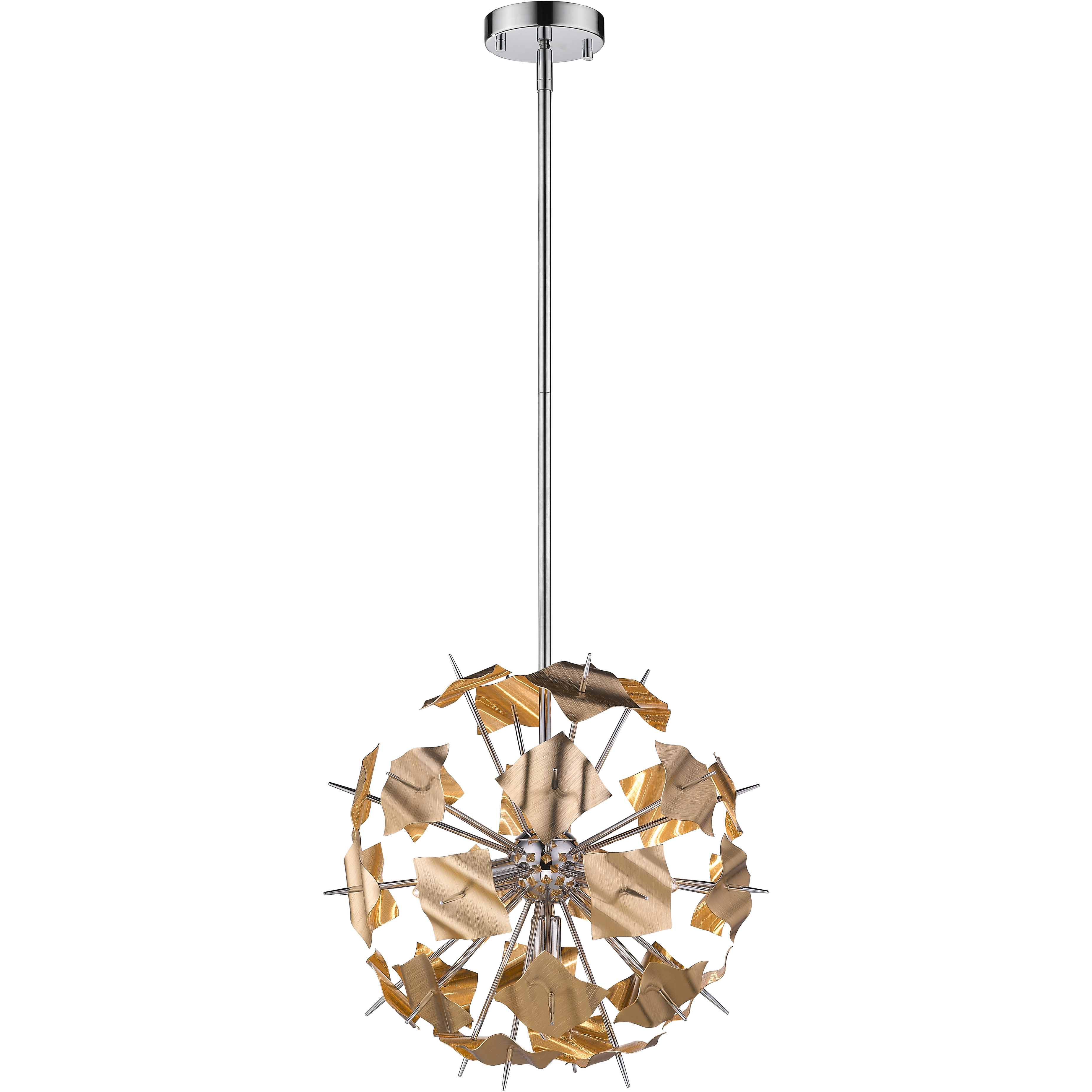 Branam 5 Light 18.25 inch Chrome and Champagne Pendant Ceiling Light in 7