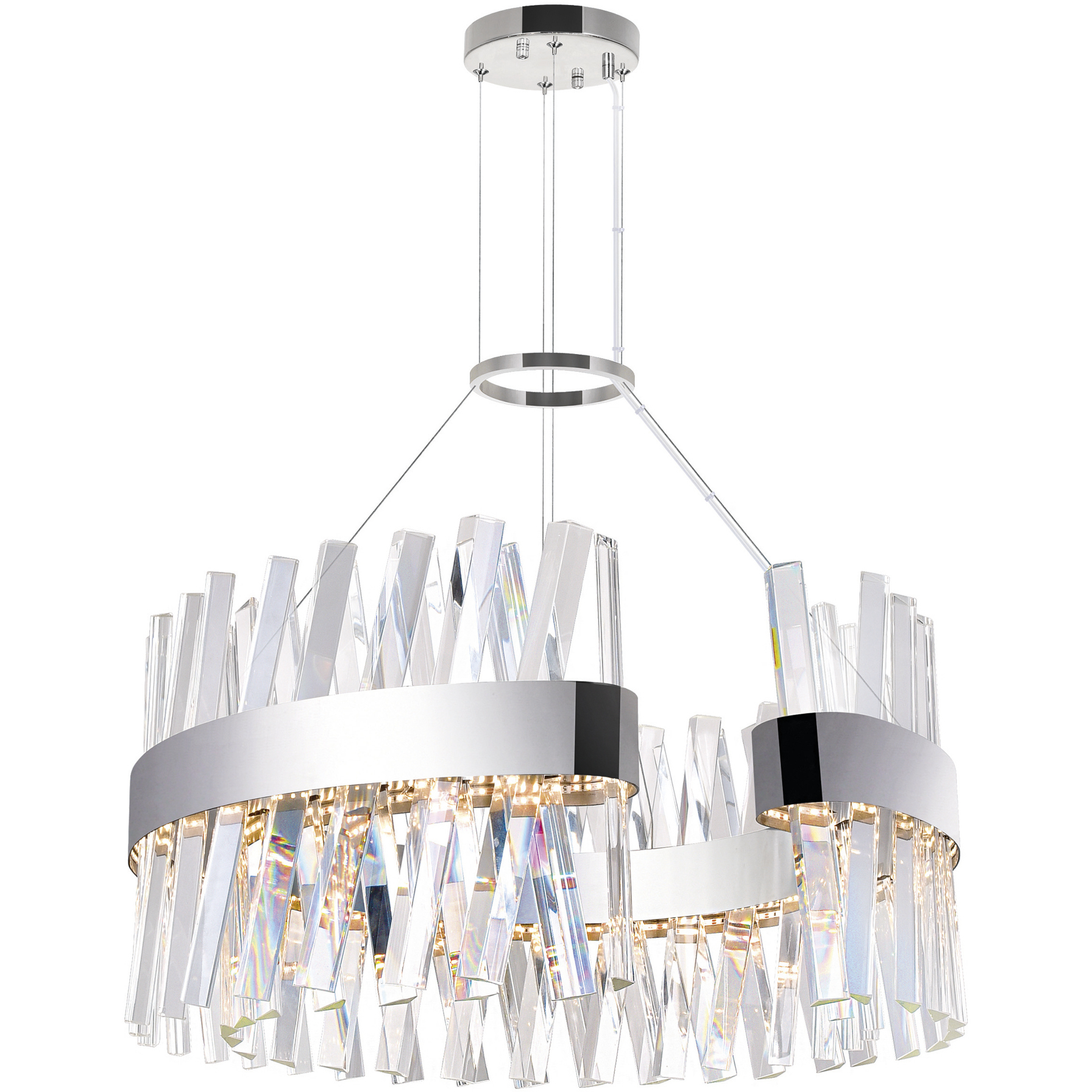 Glace LED 24 inch Chrome Chandelier Ceiling Light