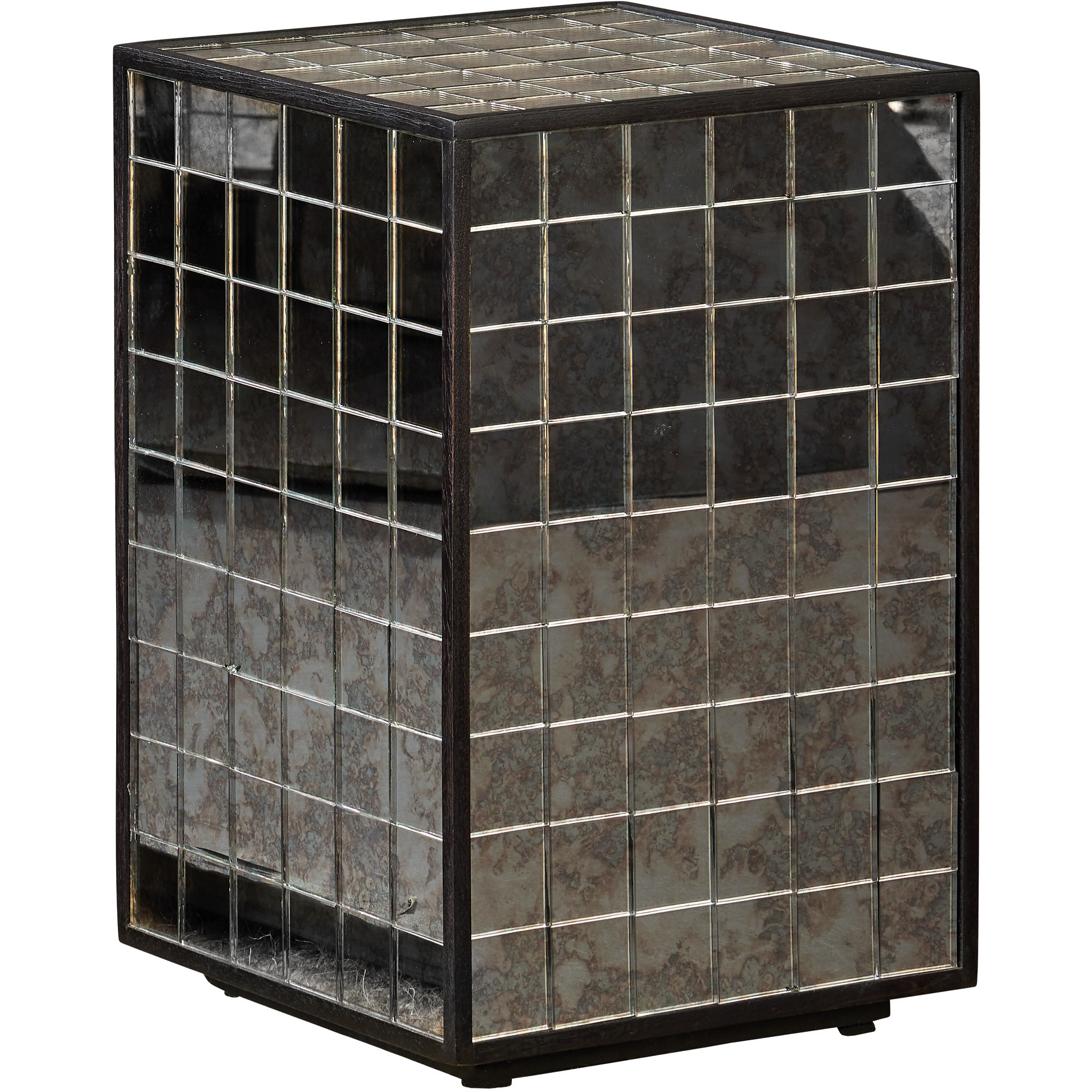 Mosaico 20 X 12.75 inch Ebony and Antique Mirror Accent Table