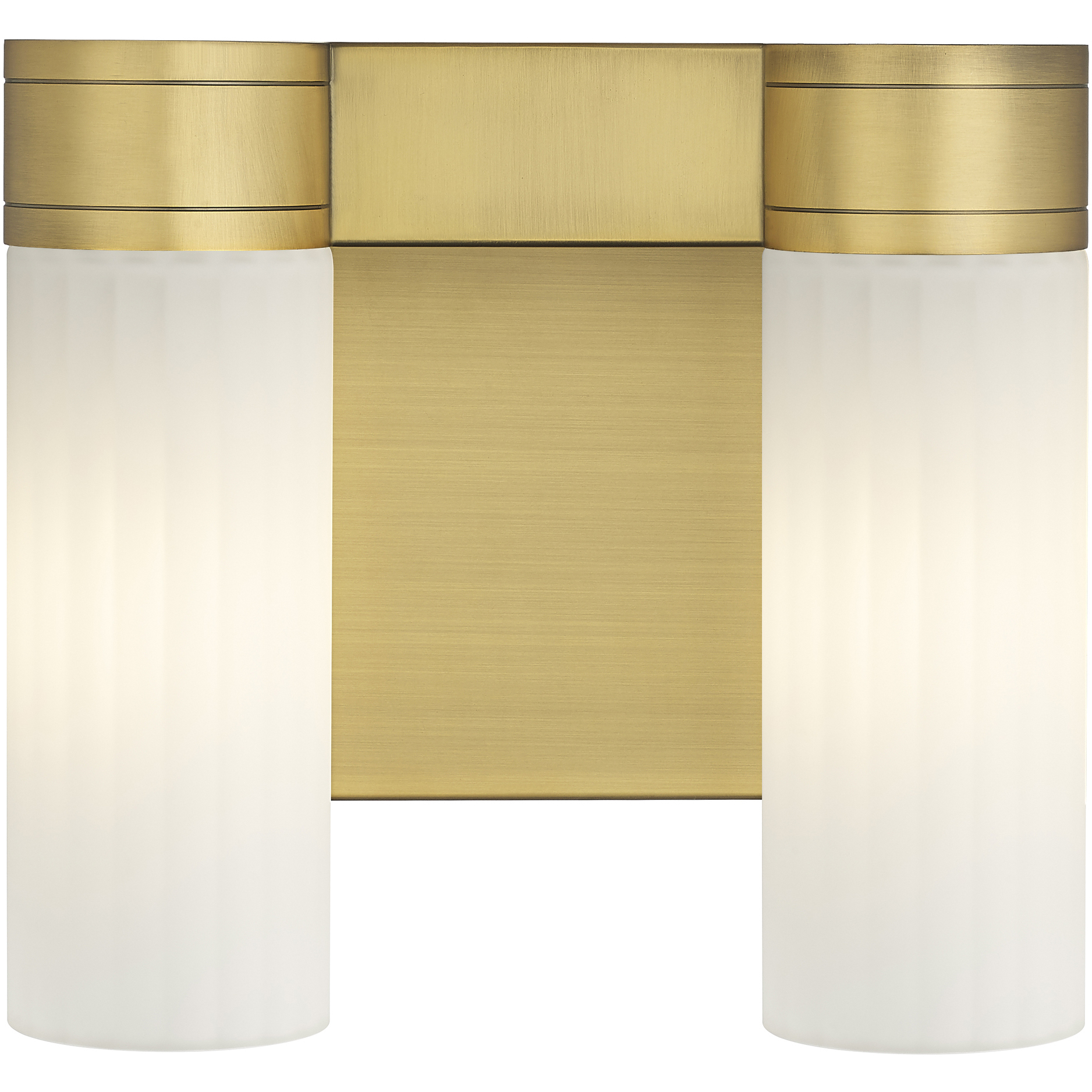 Empire 2 Light 10.5 inch Brushed Brass Sconce Wall Light in Matte White Glass