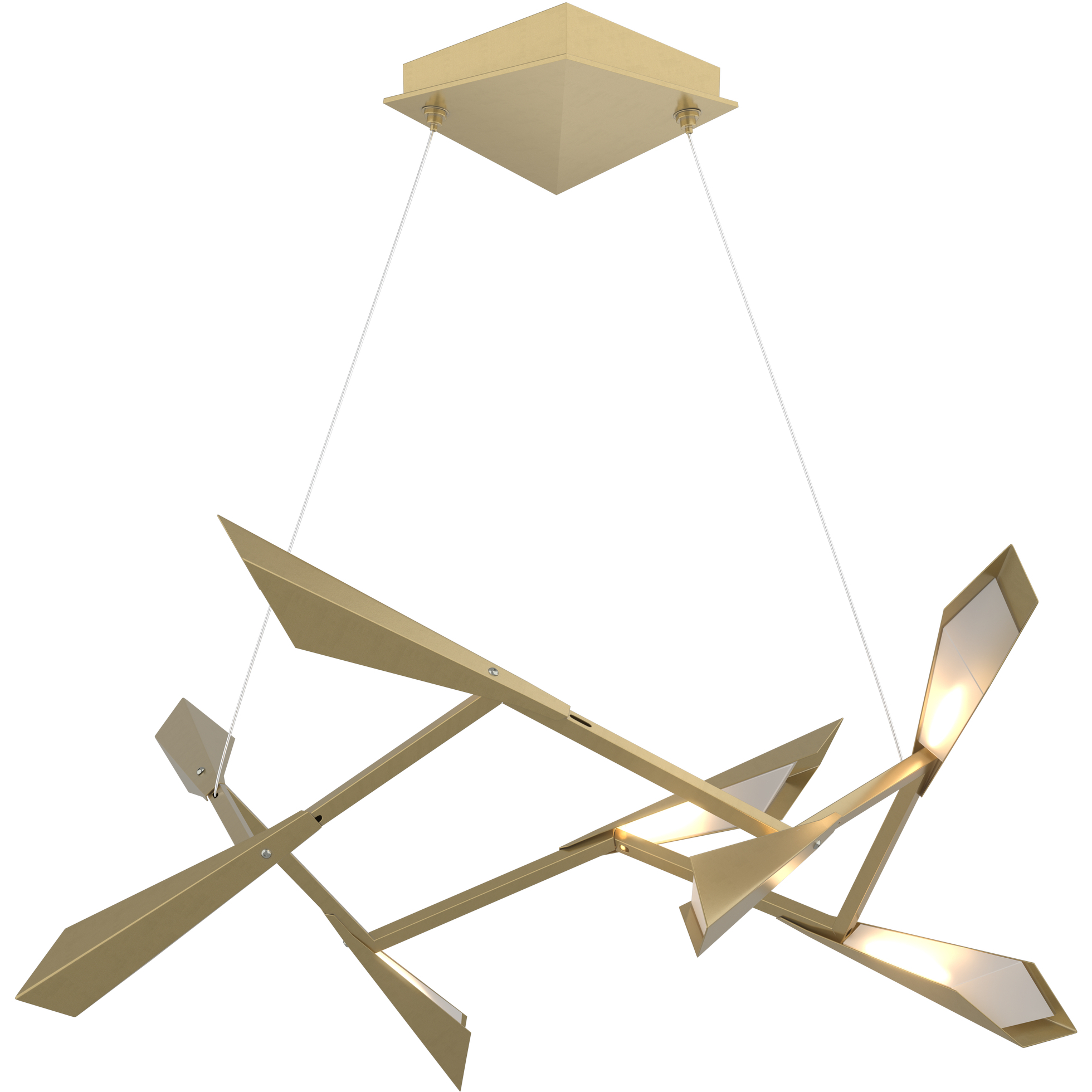 Quill LED 33.9 inch White with Sterling Pendant Ceiling Light in White and Sterling