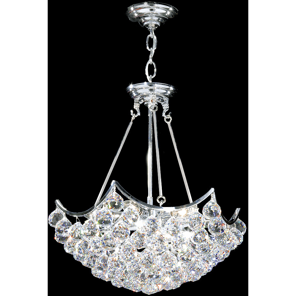 Contemporary 6 Light 19 inch Silver Chandelier Ceiling Light