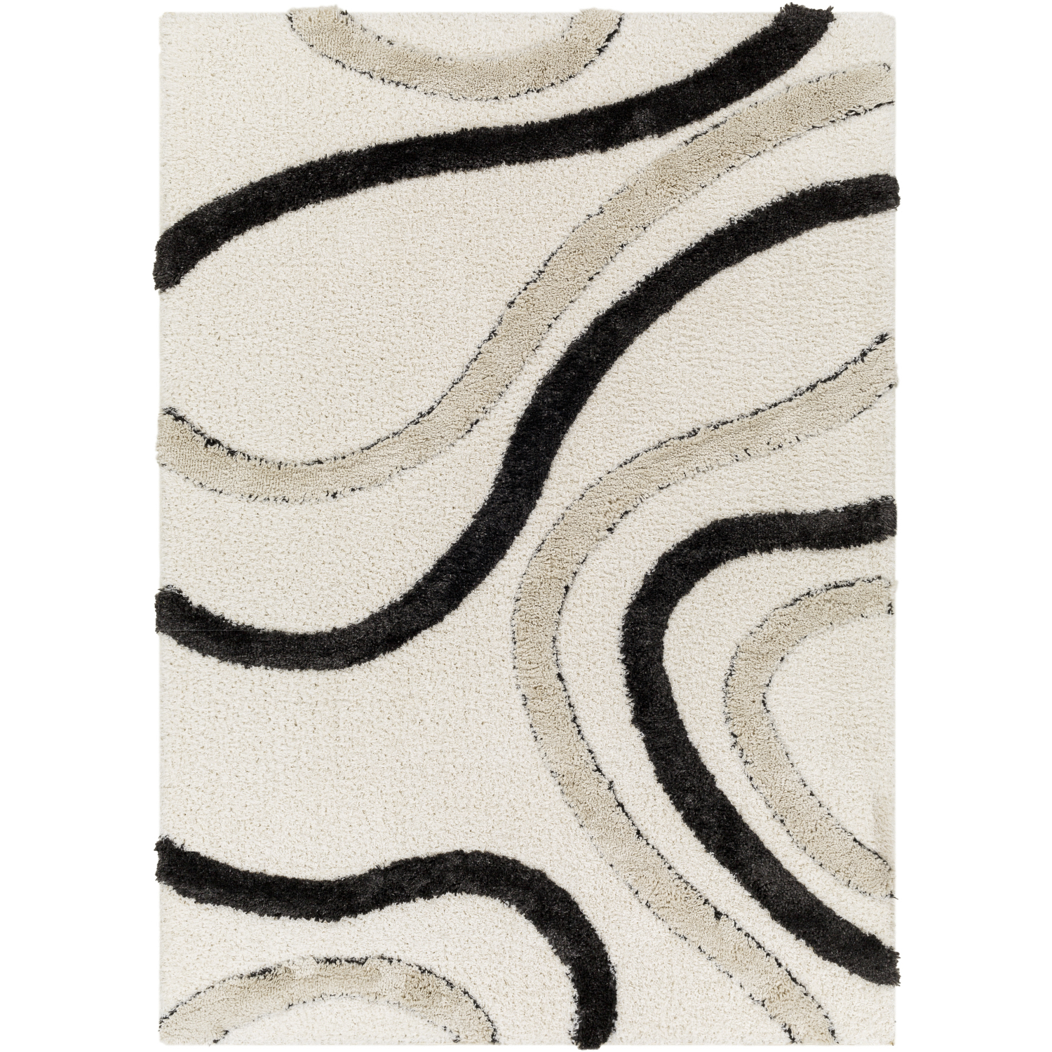 Hudson Shag 84 X 63 inch Light Grey Rug, Rectangle