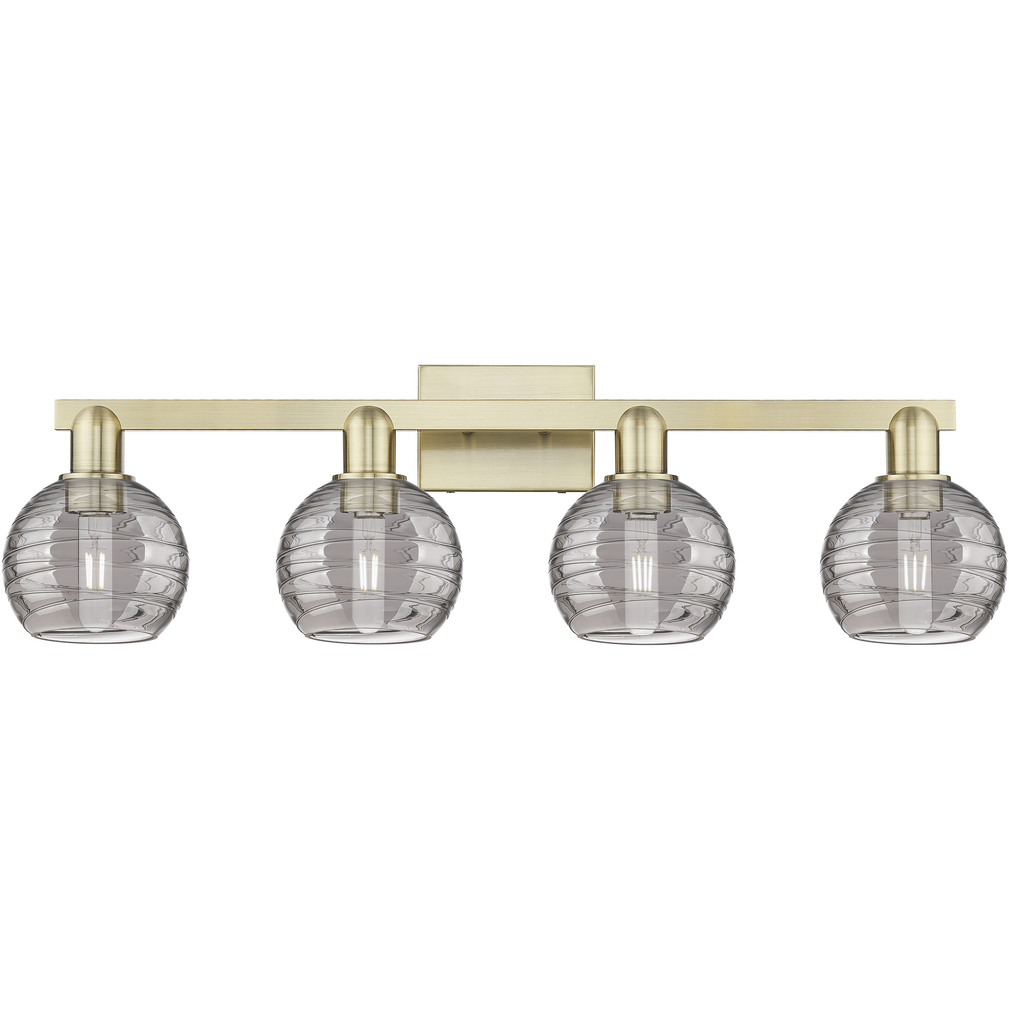 Athens Deco Swirl 4 Light 36 inch Antique Brass Bath Vanity Light Wall Light