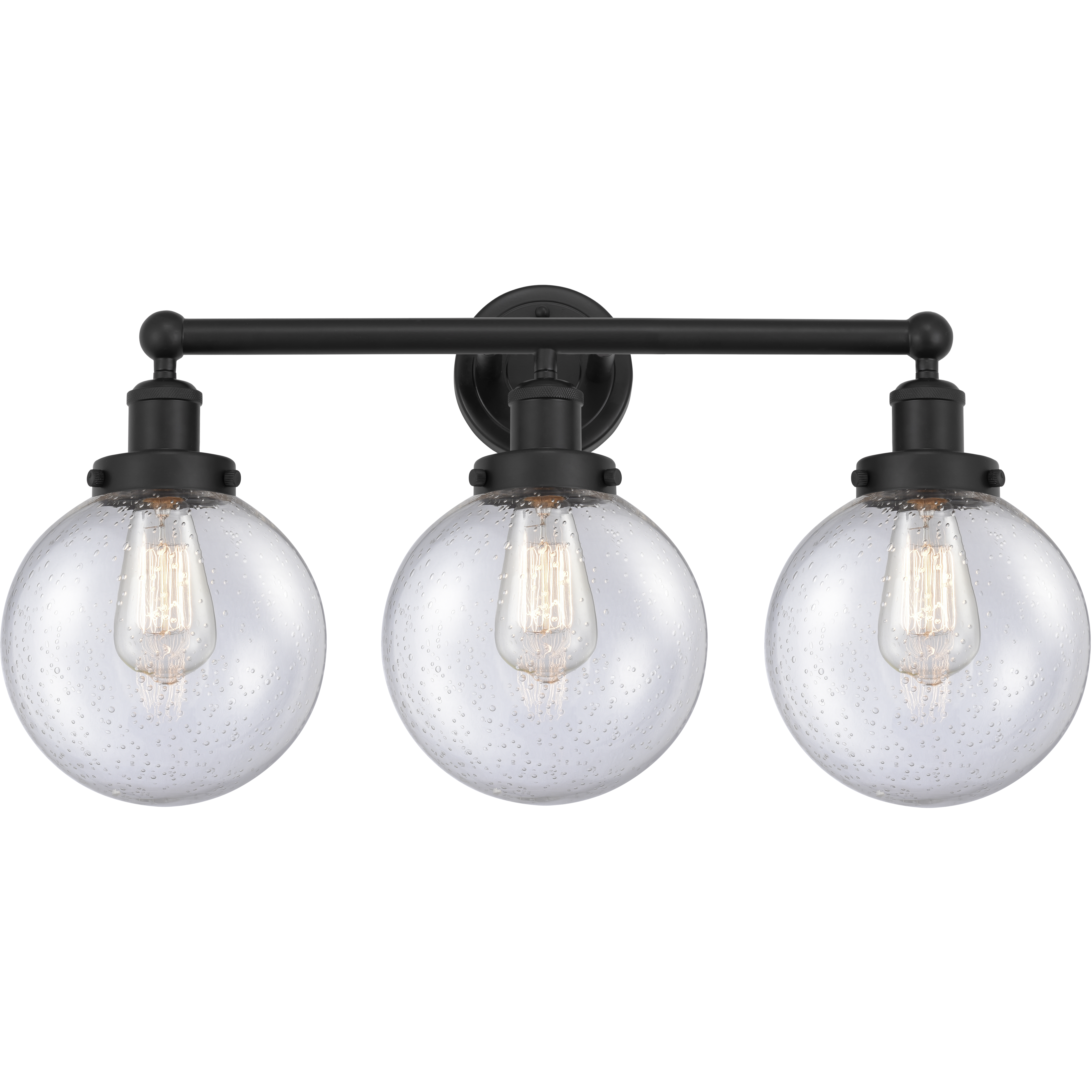 Beacon 3 Light 24.5 inch Matte Black Bath Vanity Light Wall Light