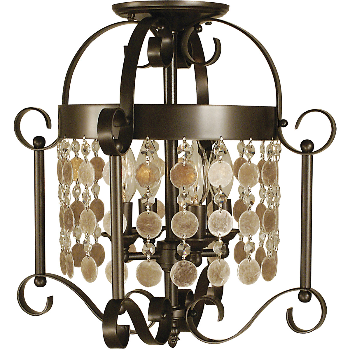 Naomi 4 Light 15 inch Brushed Nickel Semi-Flush Mount Ceiling Light