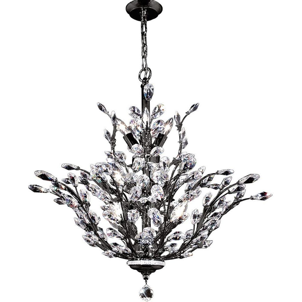 Florale 13 Light Satin Black Chandelier Ceiling Light