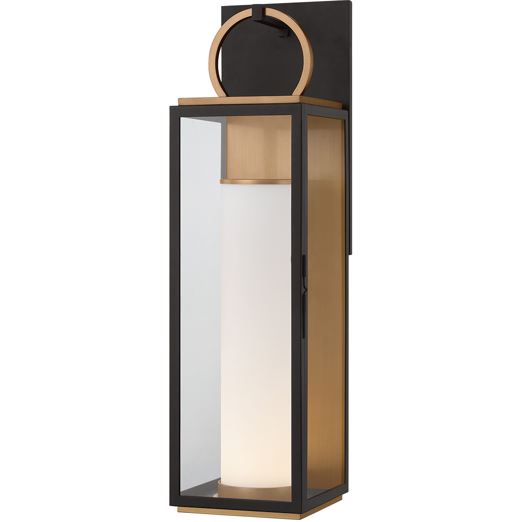 Gareth LED 29.25 inch Patina Brass/Textured Black Exterior Wall Sconce