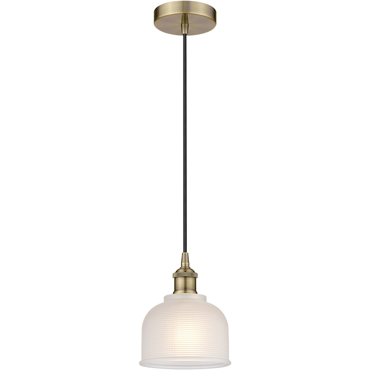 Edison Dayton 1 Light 6 inch Antique Brass Mini Pendant Ceiling Light