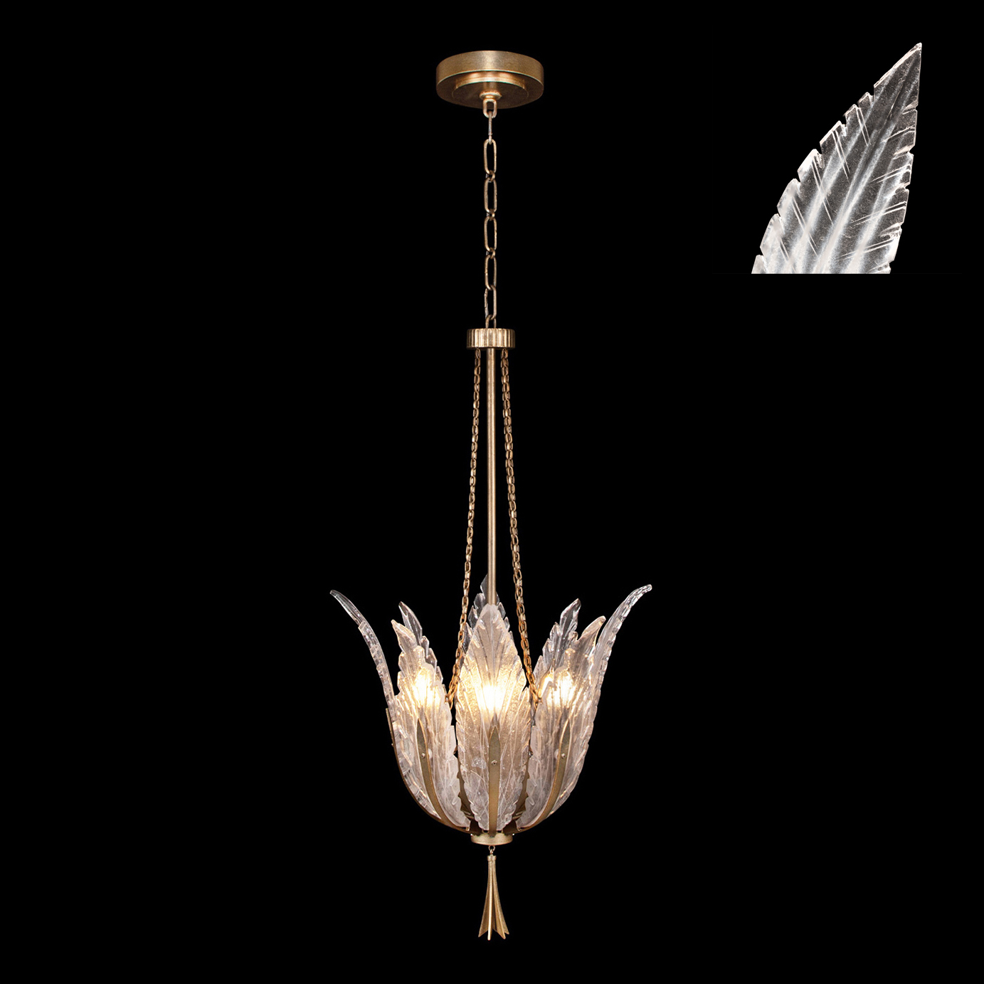 Plume 4 Light 17.5 inch Gold Pendant Ceiling Light