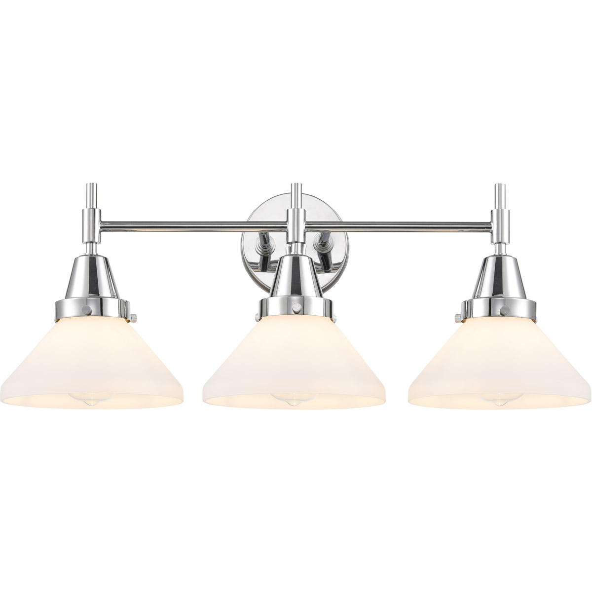 Caden LED 26 inch Polished Chrome Bath Vanity Light Wall Light in White Glass
