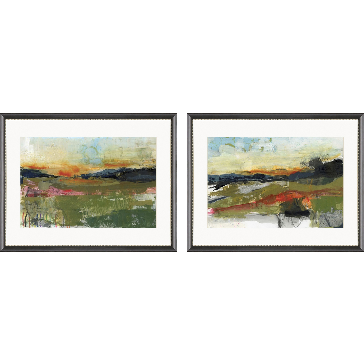 Long Way Home Green and Black and Blue and Red Framed Art