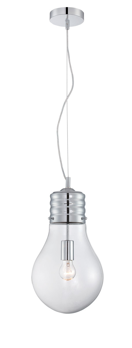 Bubba 1 Light 9.5 inch Chrome Pendant Ceiling Light