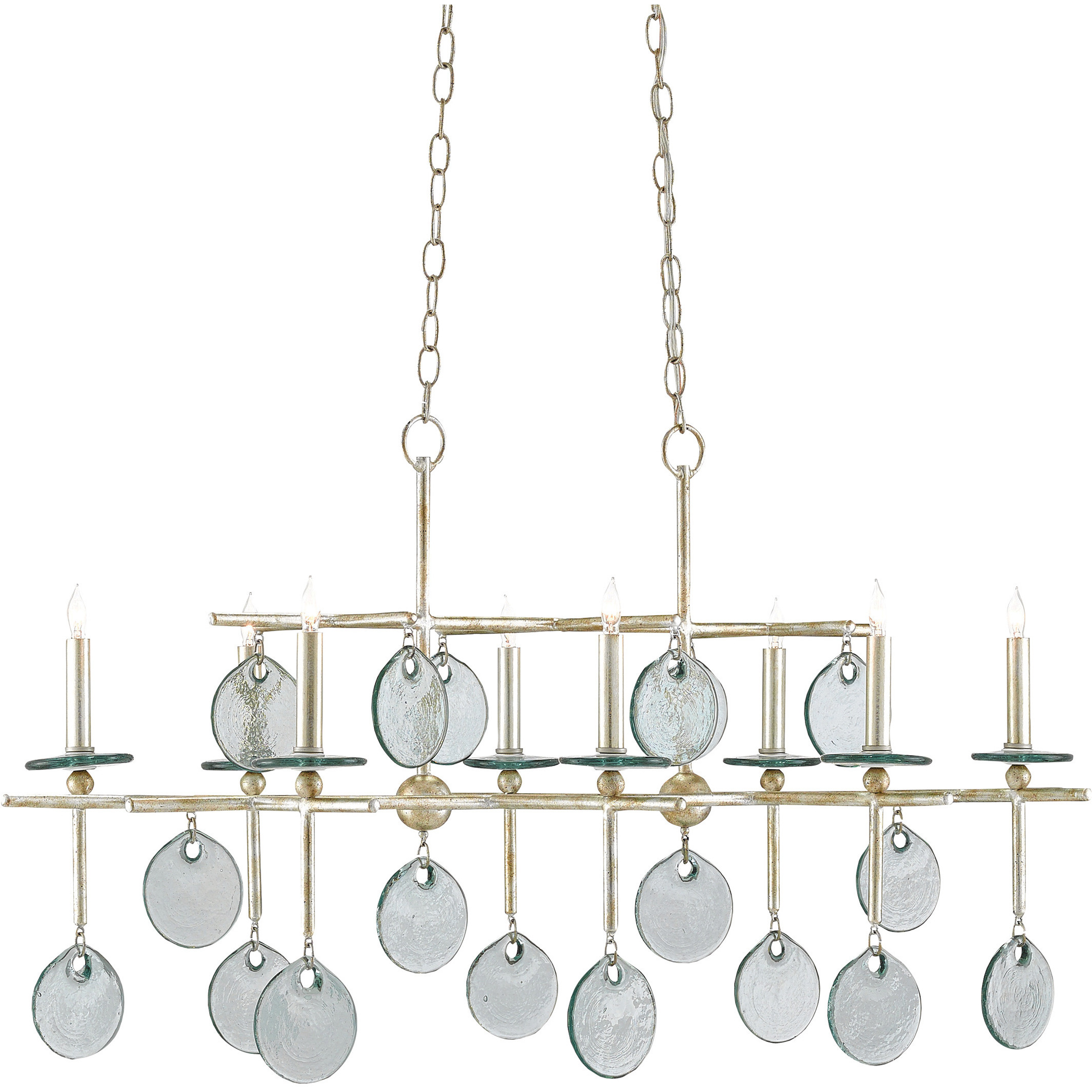 Sethos 8 Light 42 inch Silver Granello Chandelier Ceiling Light