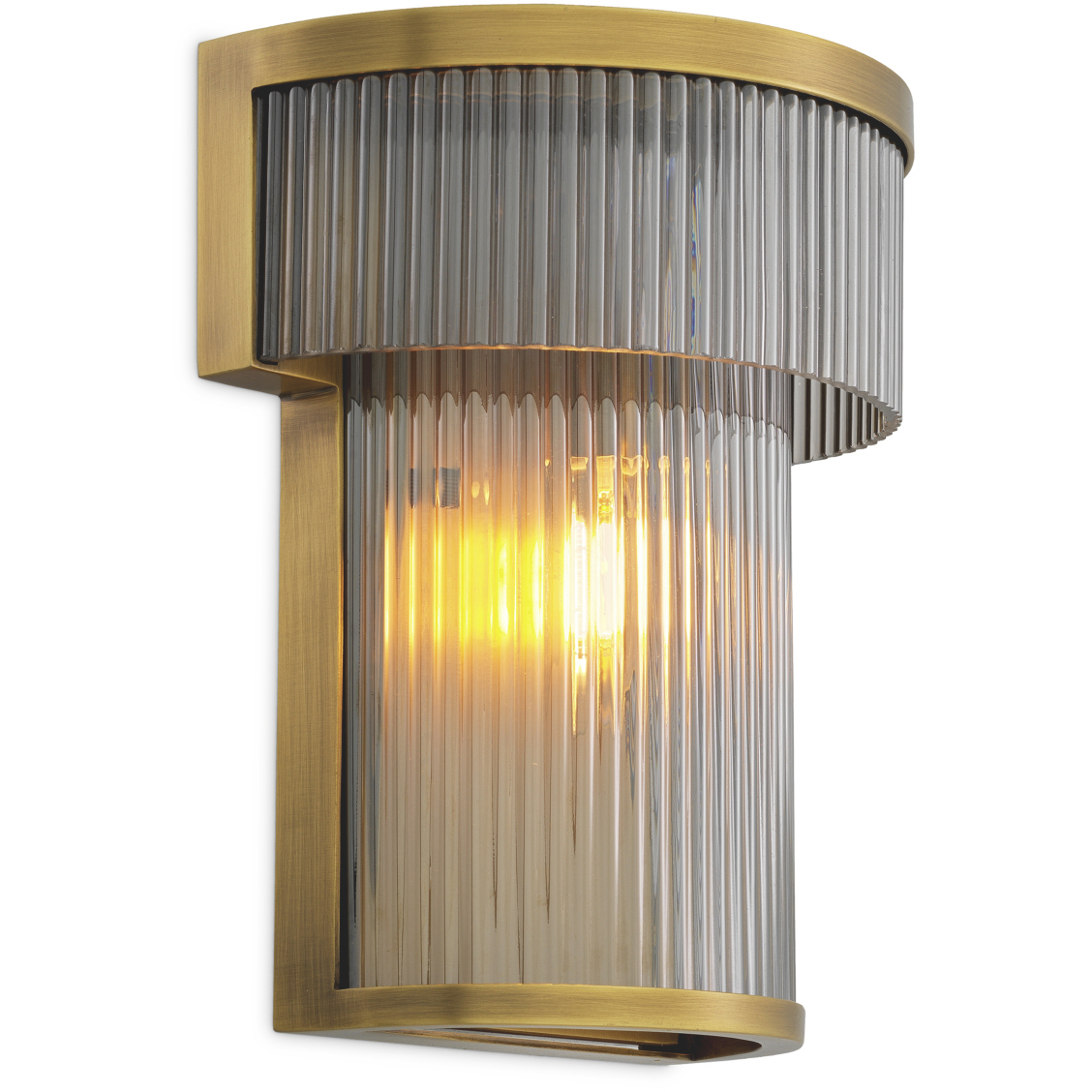 Andromeda 1 Light 8.07 inch Antique Brass and Smoke Glass Wall Lamp Wall Light