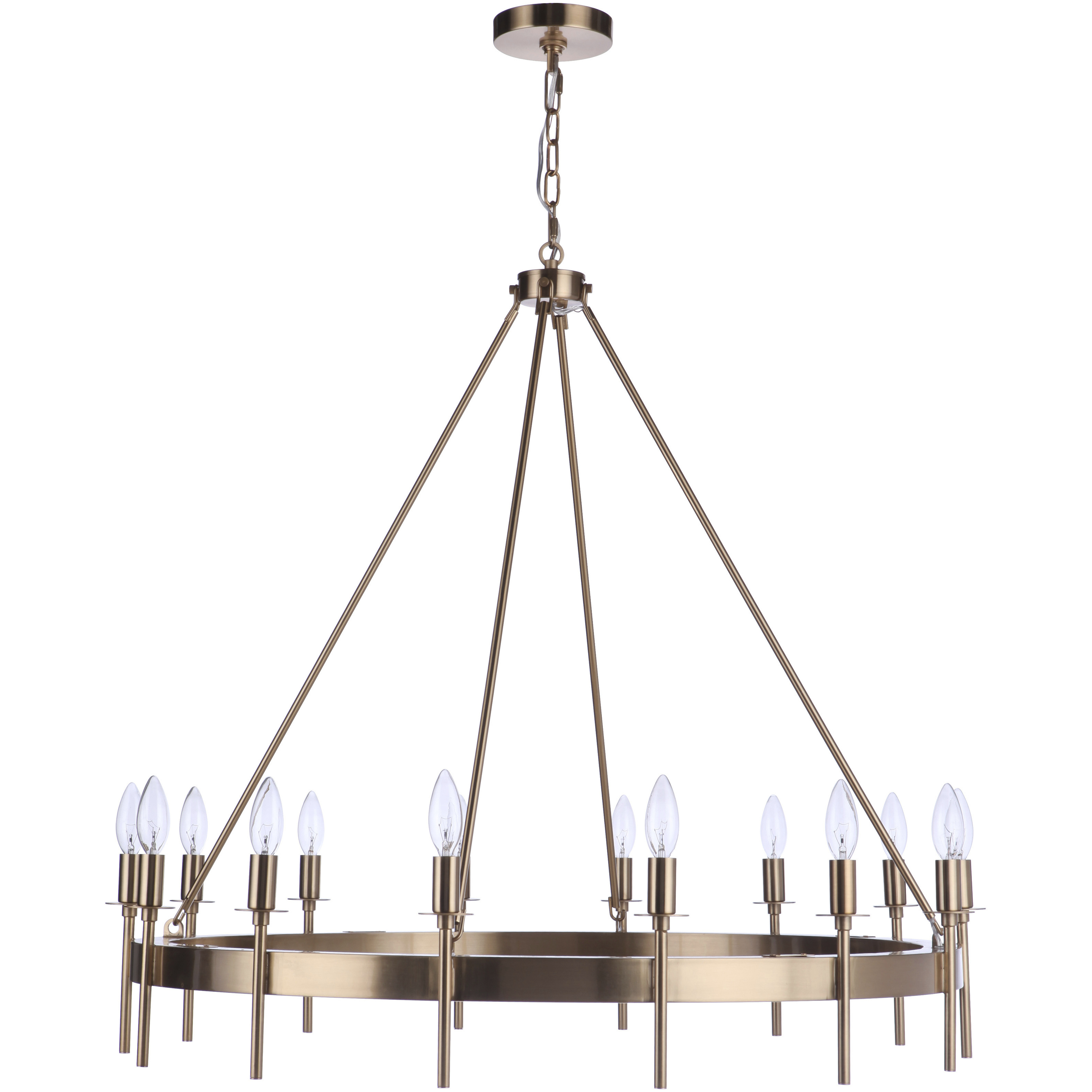 Larrson 14 Light 36 inch Satin Brass Chandelier Ceiling Light