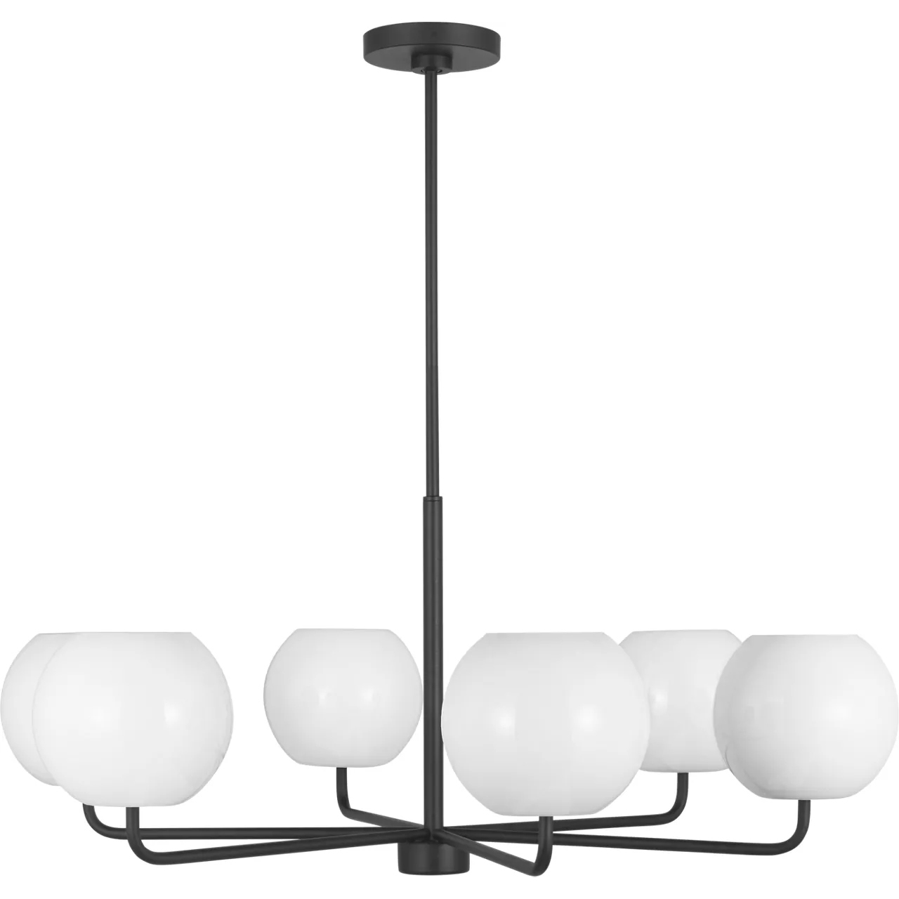 Rory 6 Light 35 inch Midnight Black Chandelier Ceiling Light