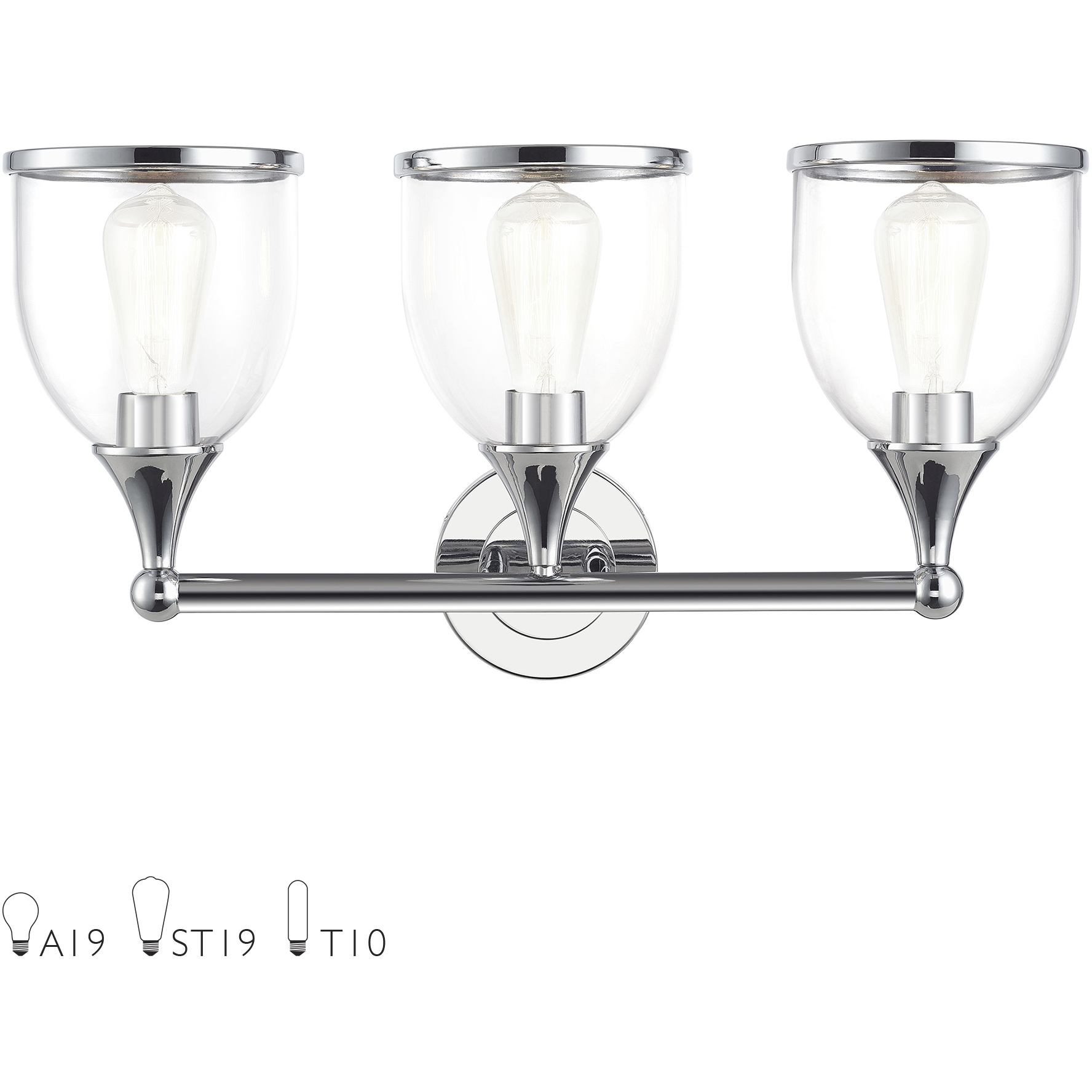 Ashridge 3 Light 24 inch Polished Chrome Vanity Wall Sconce Wall Light
