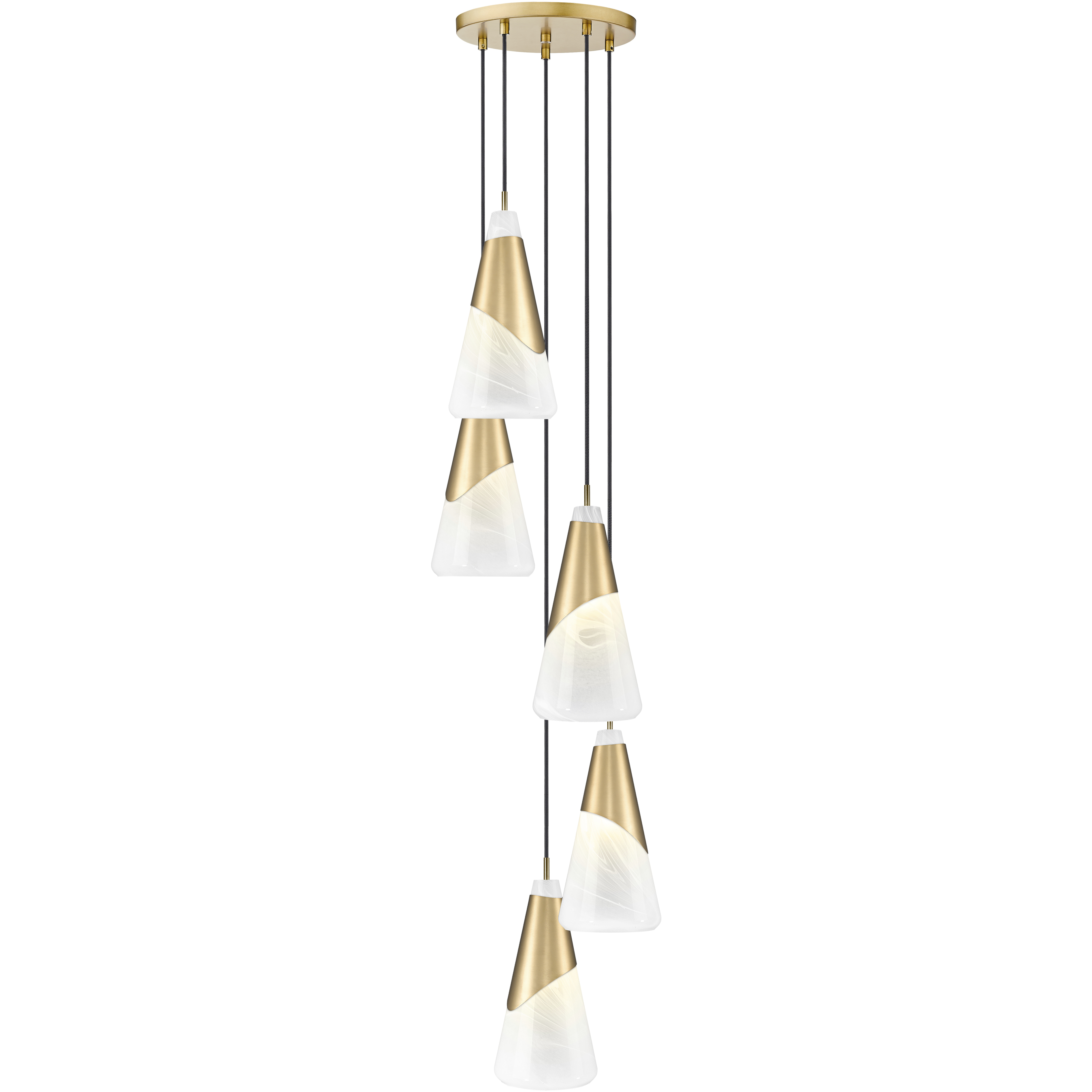 Aimie 5 Light 12 inch Modern Gold Chandelier Ceiling Light