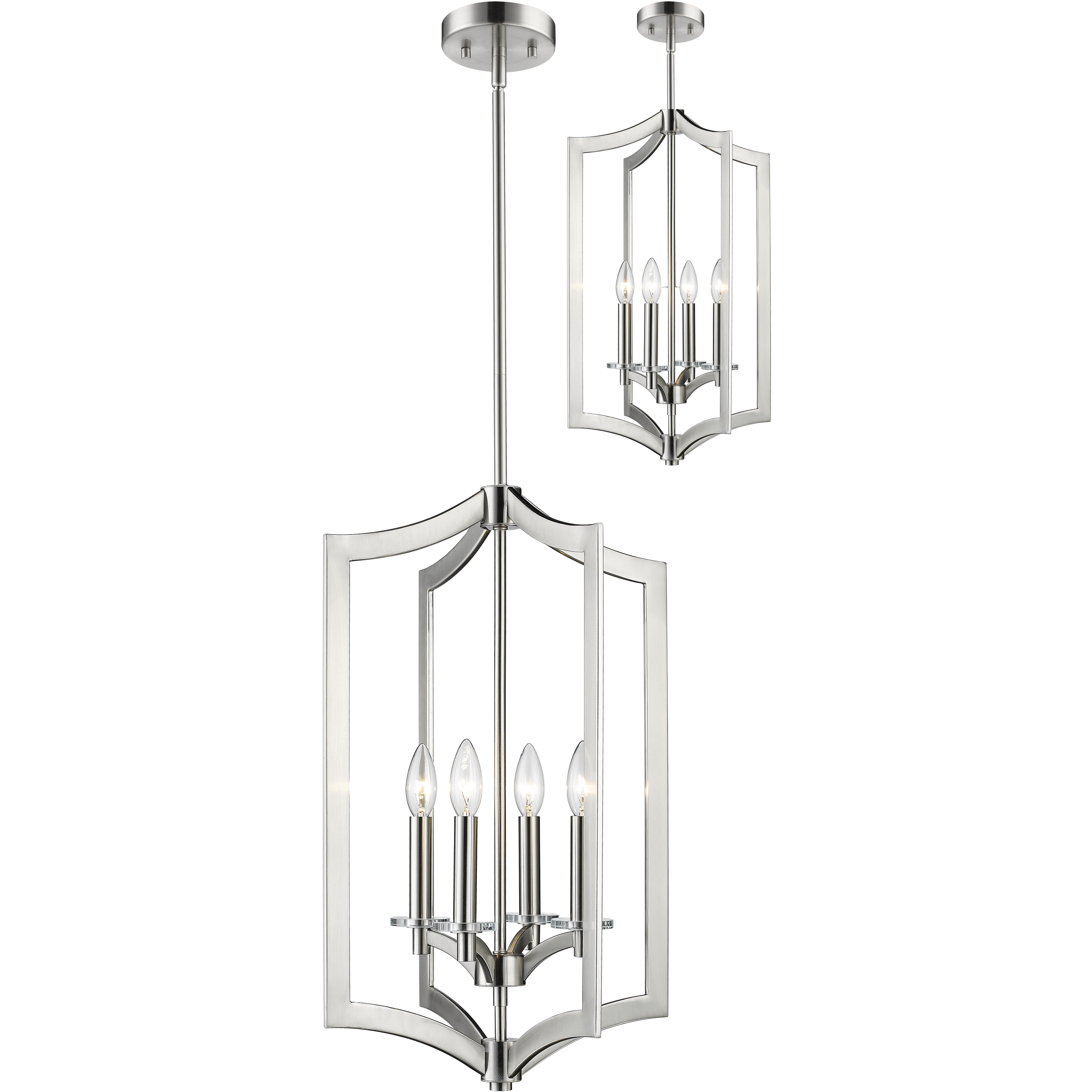 Zander 4 Light 14.8 inch Brushed Nickel Chandelier Ceiling Light
