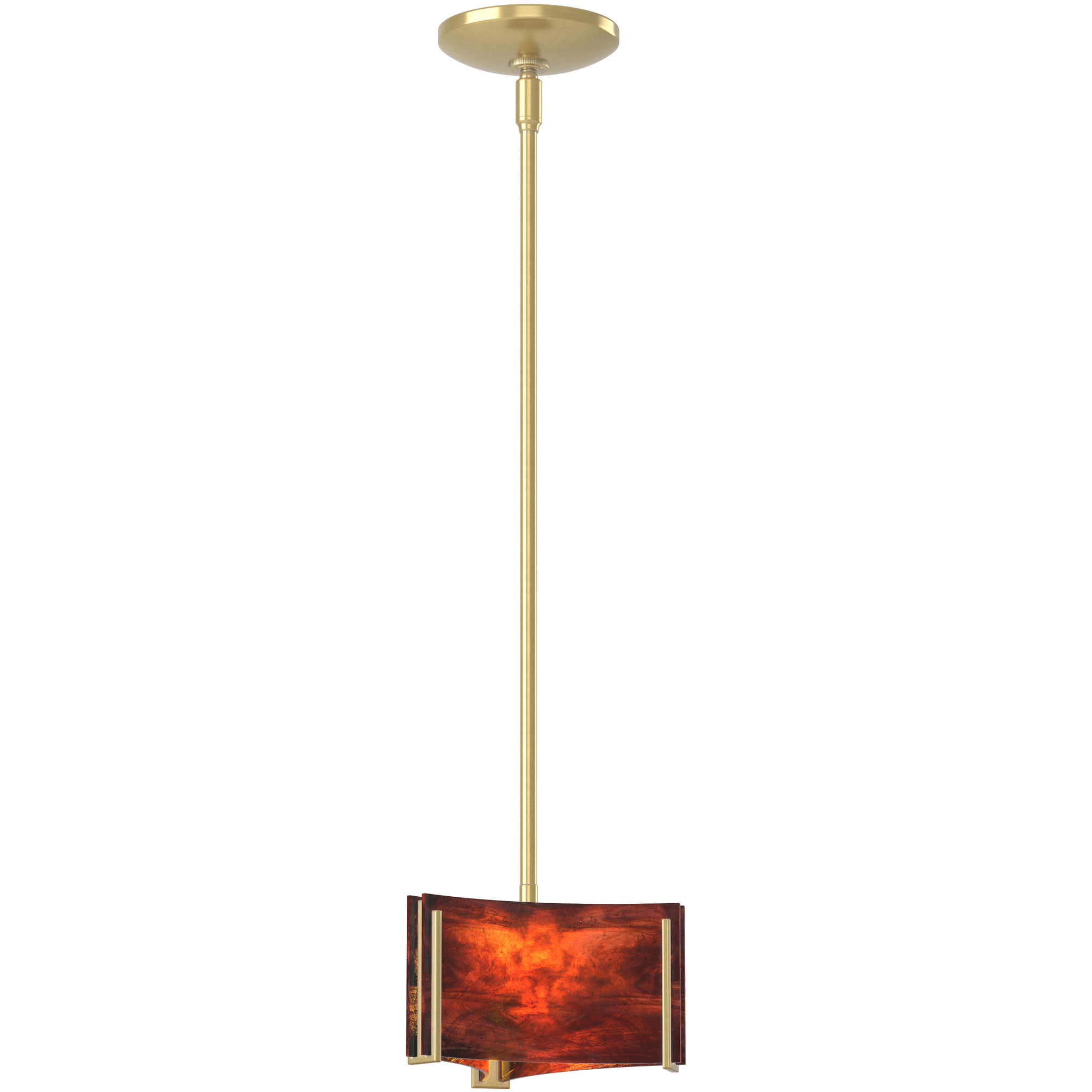 Exos Delta 1 Light 8 inch Modern Brass Mini Pendant Ceiling Light in Topaz
