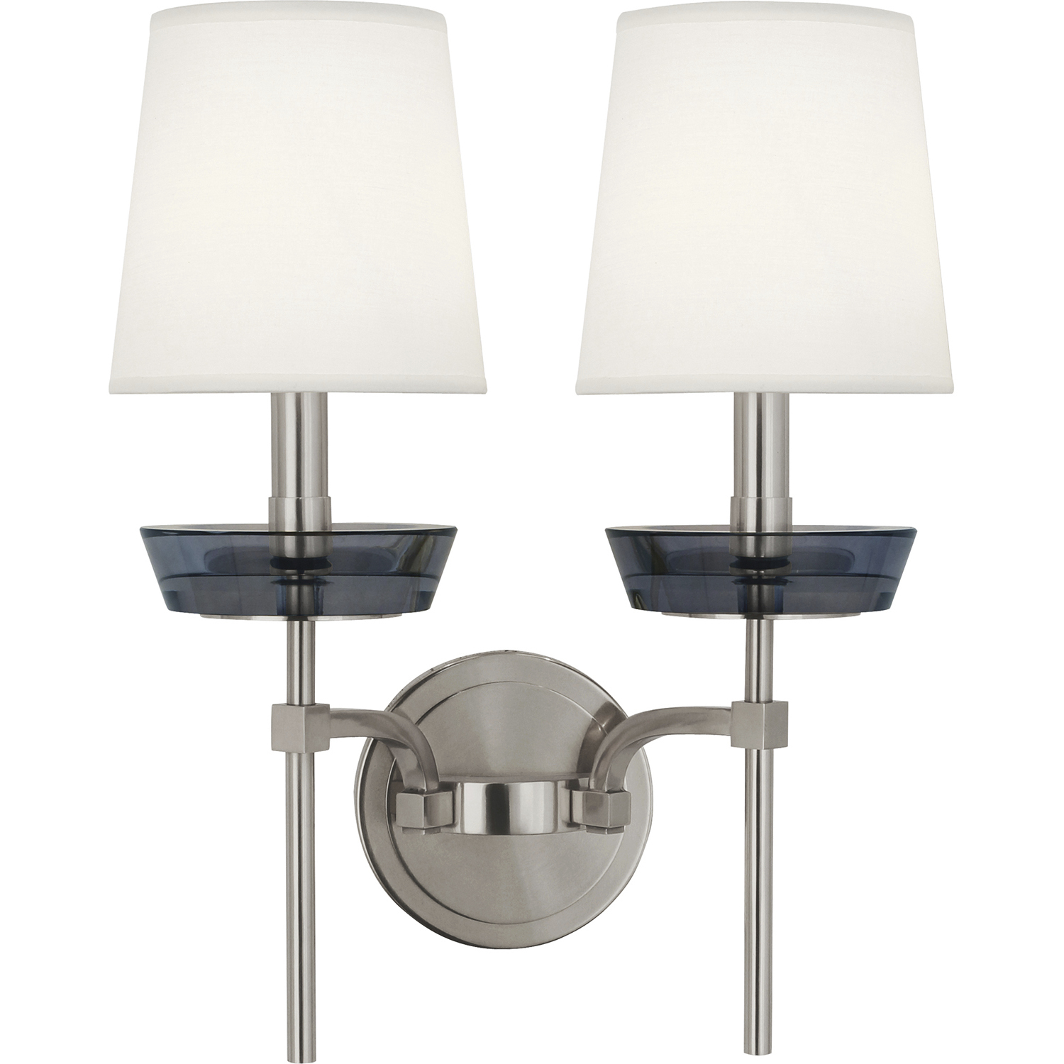 Cristallo 2 Light 14.75 inch Polished Nickel Wall Sconce Wall Light in Smoked Crystal