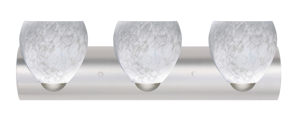 Bolla LED 22 inch Satin Nickel Vanity Lighting Wall Light in Carrera Glass