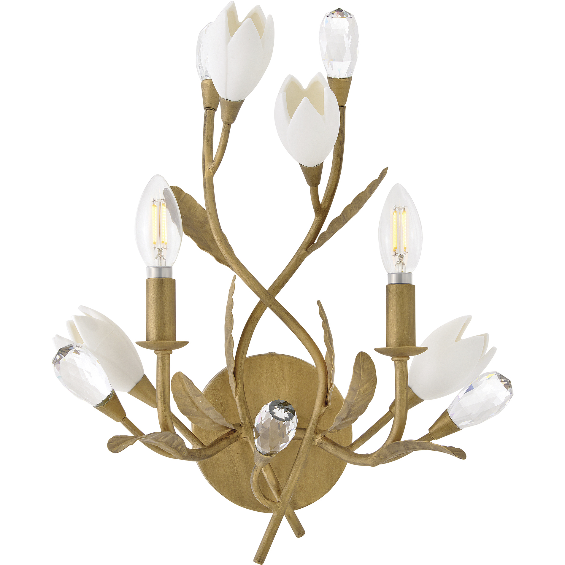 Yvette 2 Light 14 inch Burnished Gold Sconce Wall Light