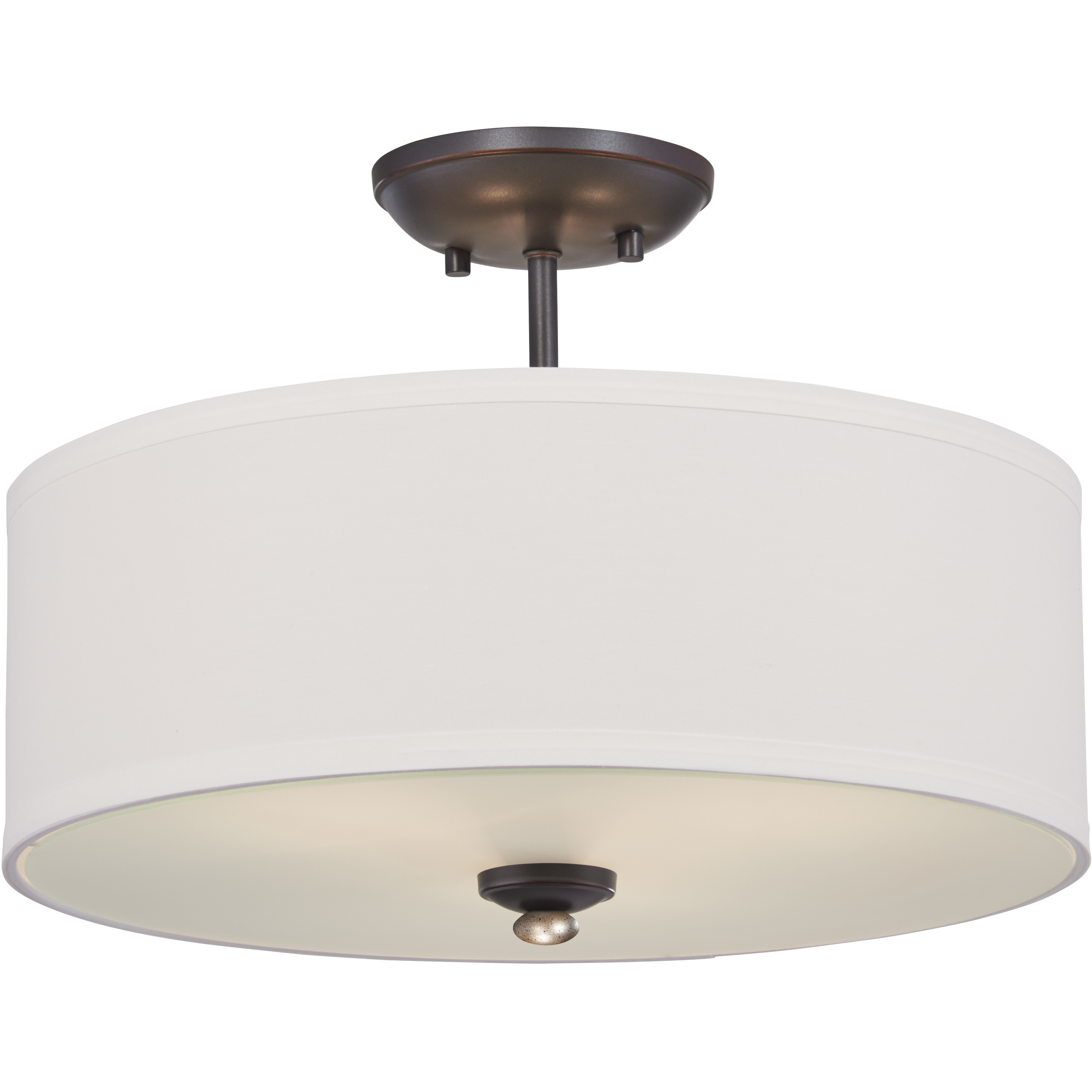 Shadowglen 3 Light 16 inch Lathan Bronze Semi Flush Mount Ceiling Light
