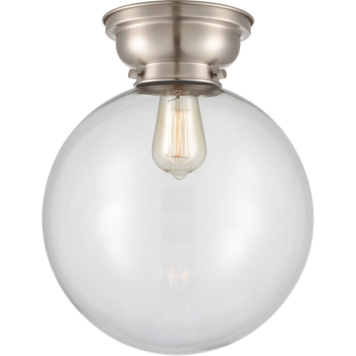 Aditi XX-Large Beacon 1 Light 12 inch Brushed Satin Nickel Flush Mount Ceiling Light in Clear Glass, Aditi