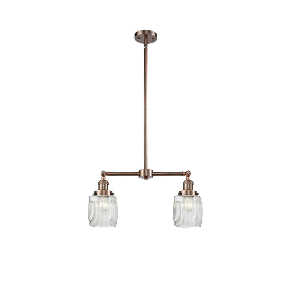 Franklin Restoration Colton 2 Light 22 inch Antique Copper Chandelier Ceiling Light, Franklin Restoration