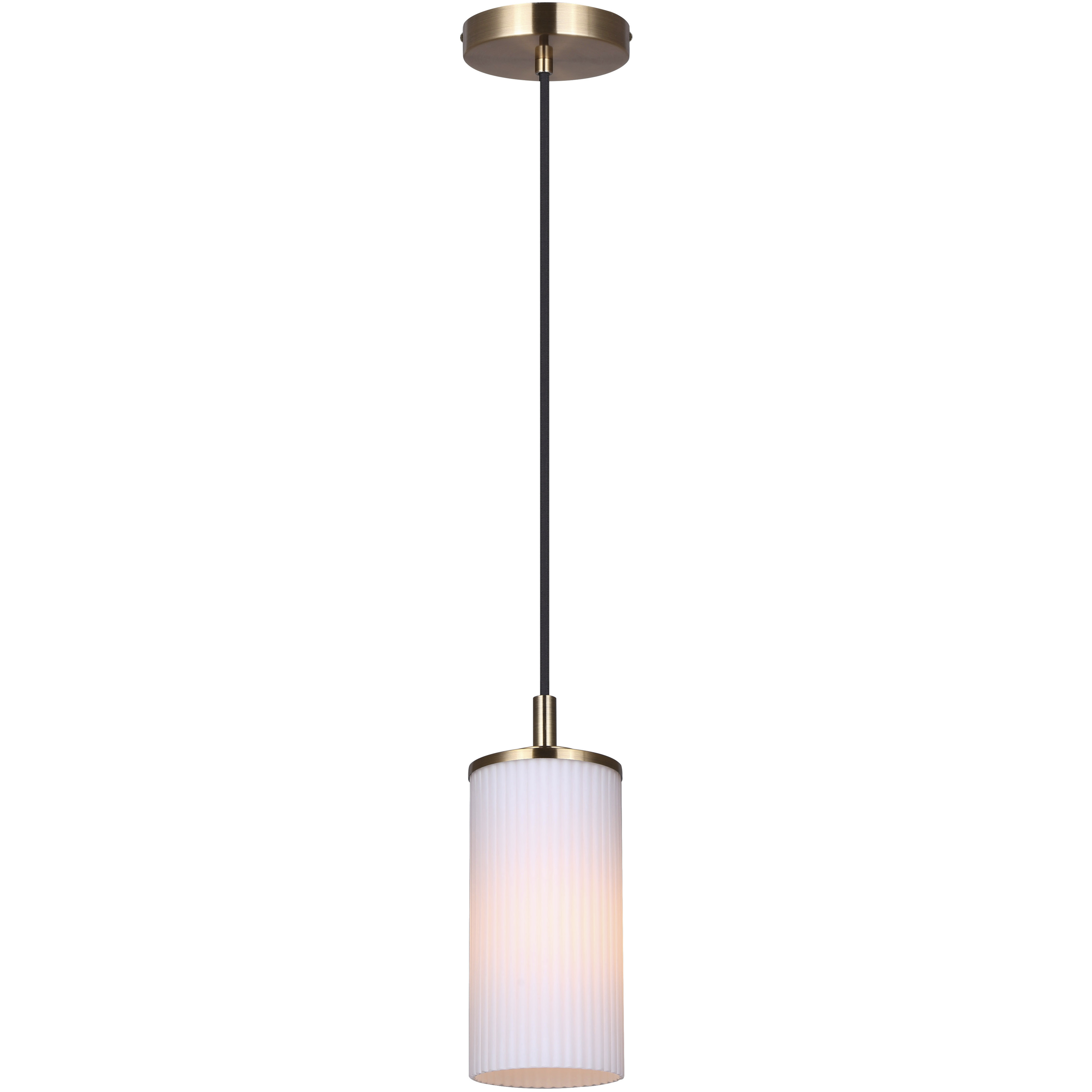 Kinslea 1 Light 4.75 inch Gold Pendant Ceiling Light in White Glass