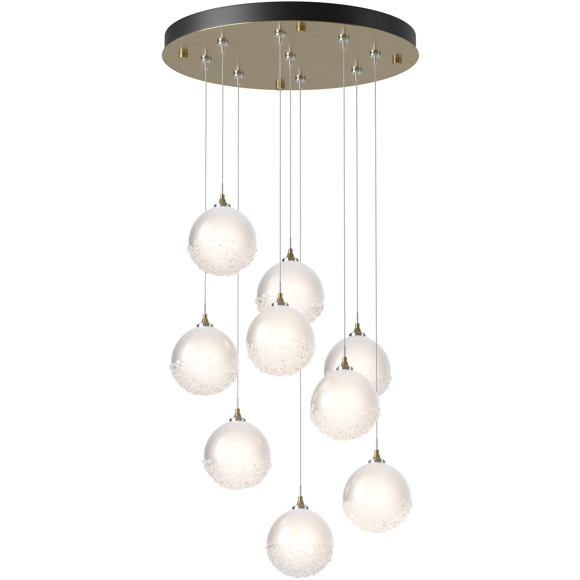 Fritz 9 Light 20.5 inch Modern Brass Pendant Ceiling Light, Long