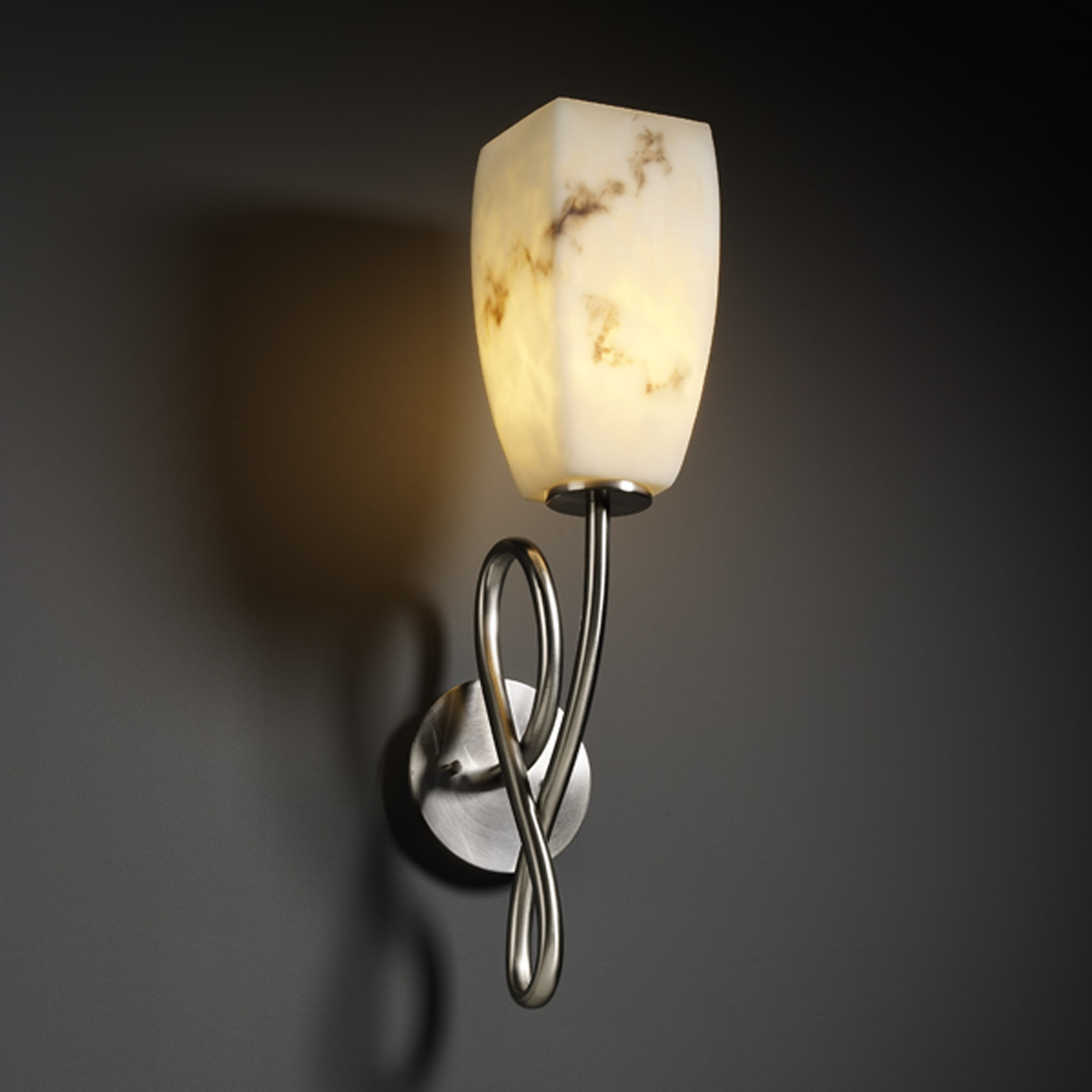 LumenAria 1 Light 5 inch Brushed Nickel Wall Sconce Wall Light in Tall Tapered Square, Incandescent