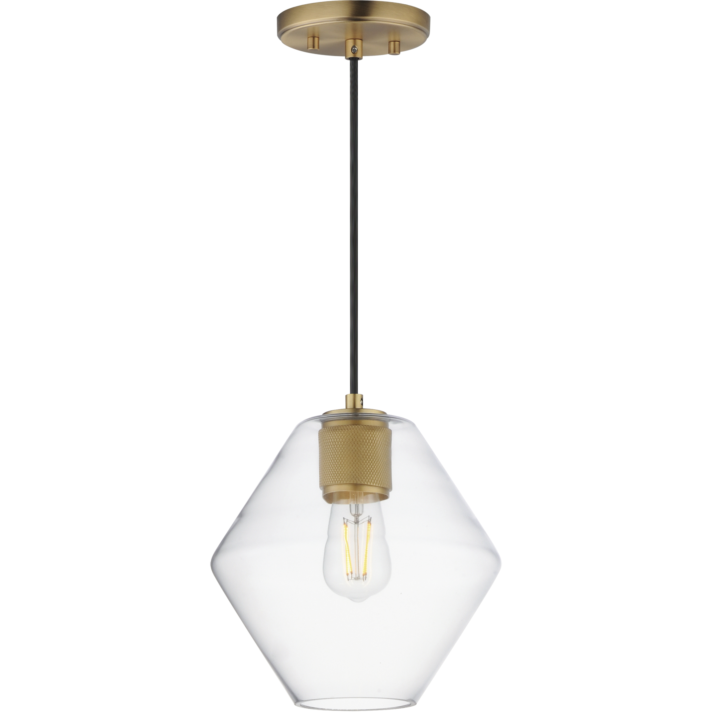 Geode 1 Light 9.5 inch Natural Aged Brass Single Pendant Ceiling Light