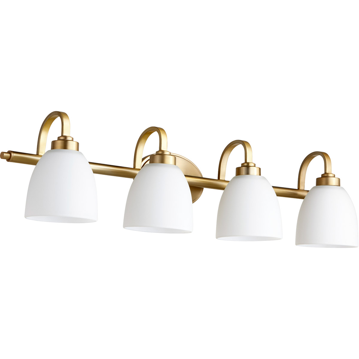 Reyes 4 Light 33.5 inch Aged Brass Vanity Light Wall Light in Satin Opal