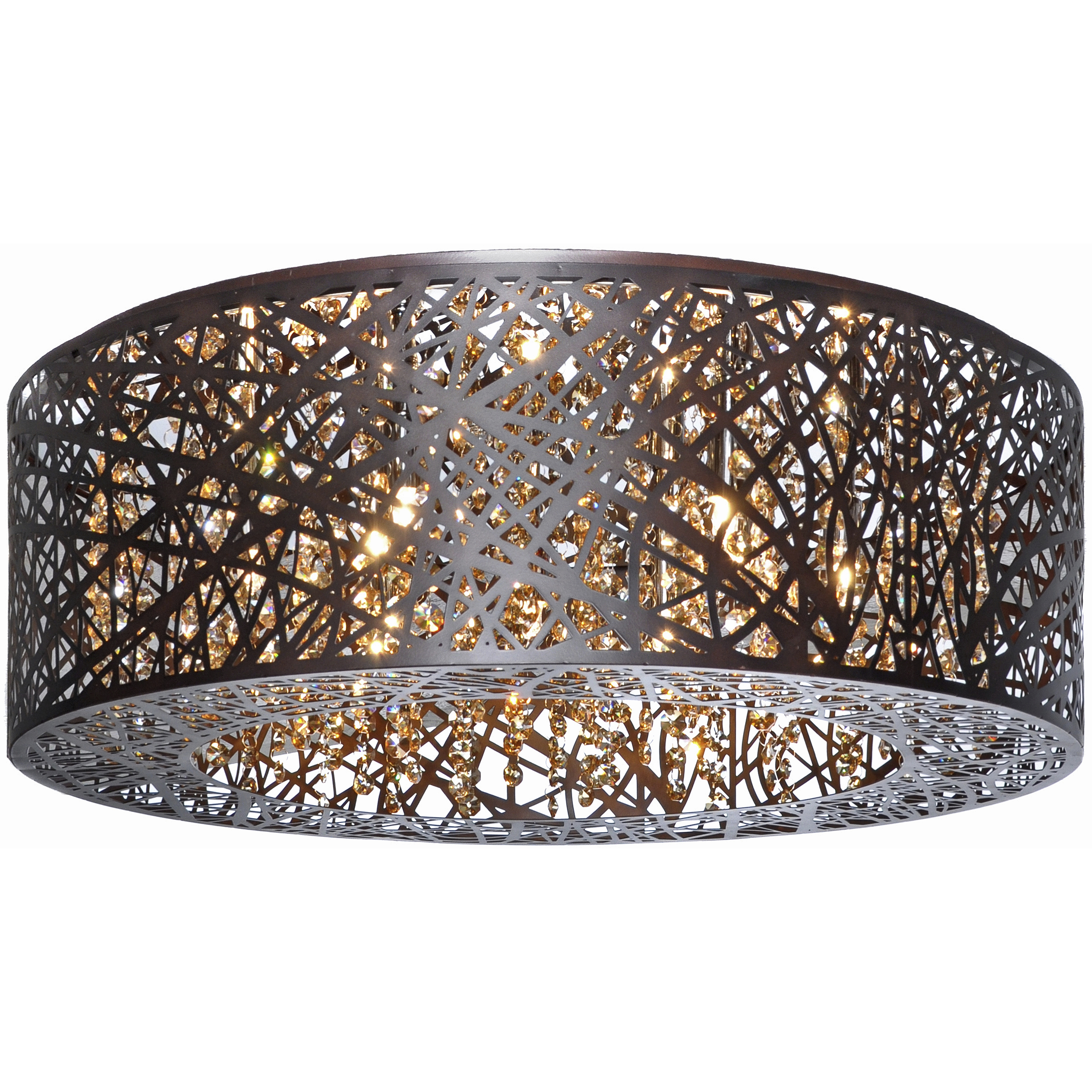 Troy 9 Light 23.5 inch Bronze Flush Mount Ceiling Light