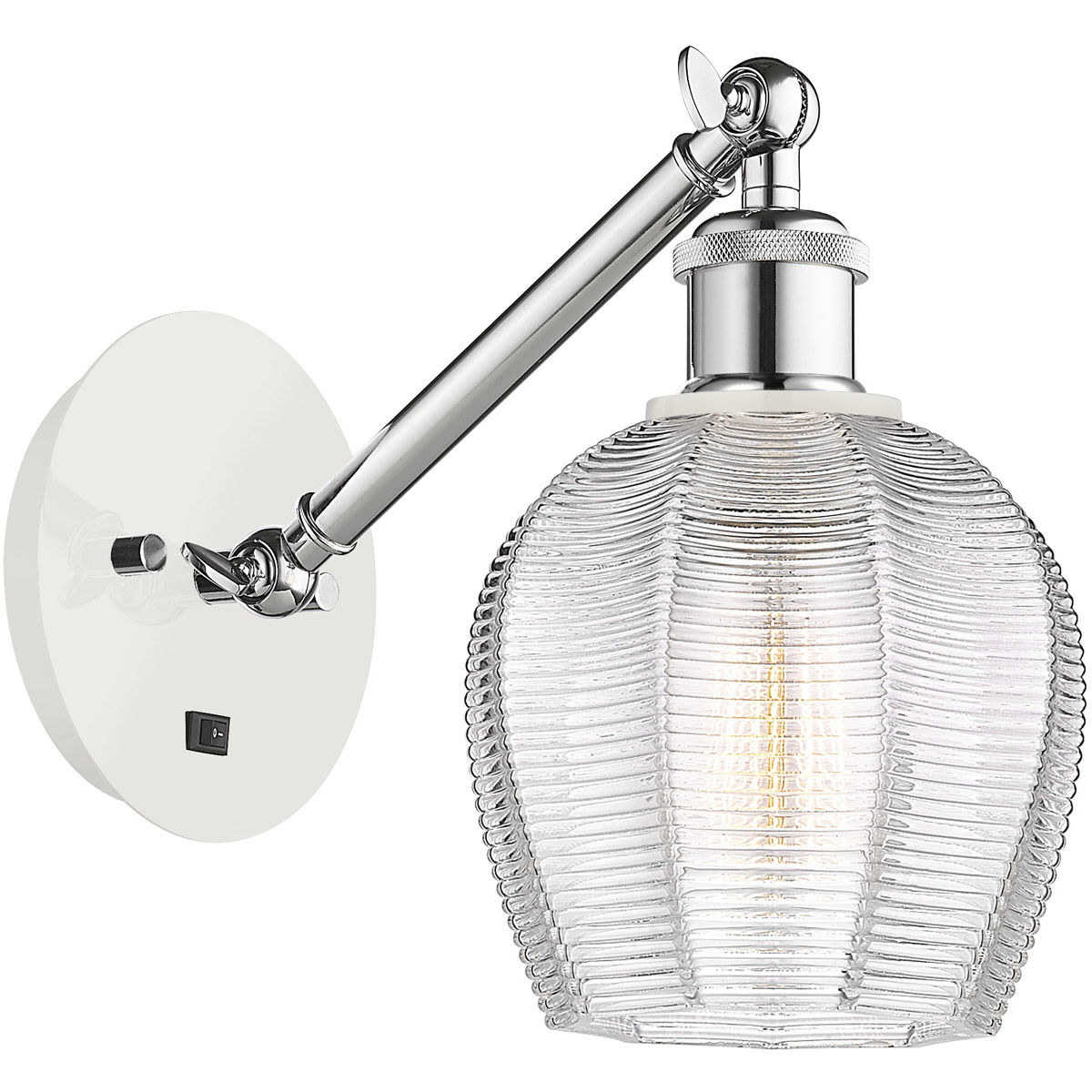 Ballston Norfolk LED 6 inch White and Polished Chrome Sconce Wall Light
